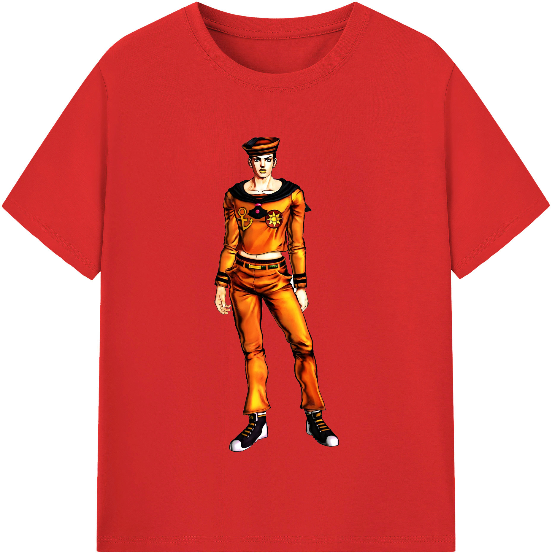 （画像用） ジョジョの奇妙な冒険 東方定助 JoJo's Bizarre Adventure Higashikata Josuke レディースカジュアルプリントTシャツ（綿100％）