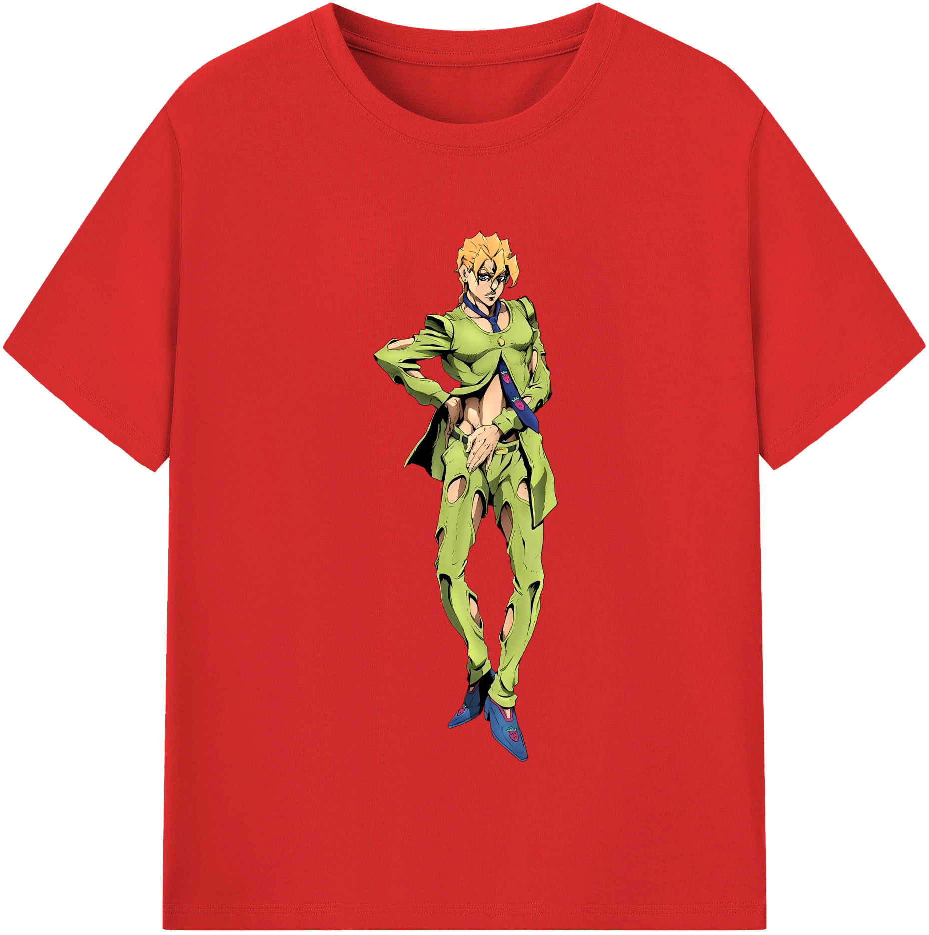 （画像用） ジョジョの奇妙な冒険 パンナコッタ?フー JoJo's Bizarre Adventure Pannacotta Fugo レディースカジュアルプリントTシャツ（綿100％）