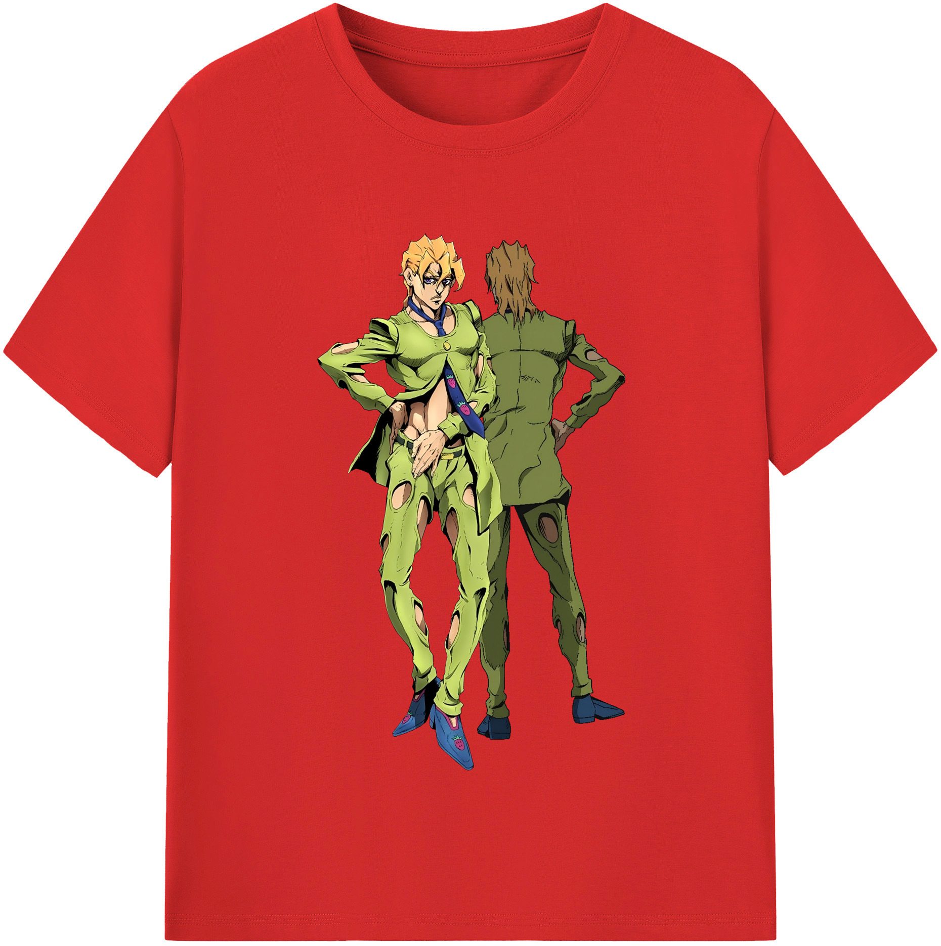 （画像用） ジョジョの奇妙な冒険 パンナコッタ?フー JoJo's Bizarre Adventure Pannacotta Fugo レディースカジュアルプリントTシャツ（綿100％）