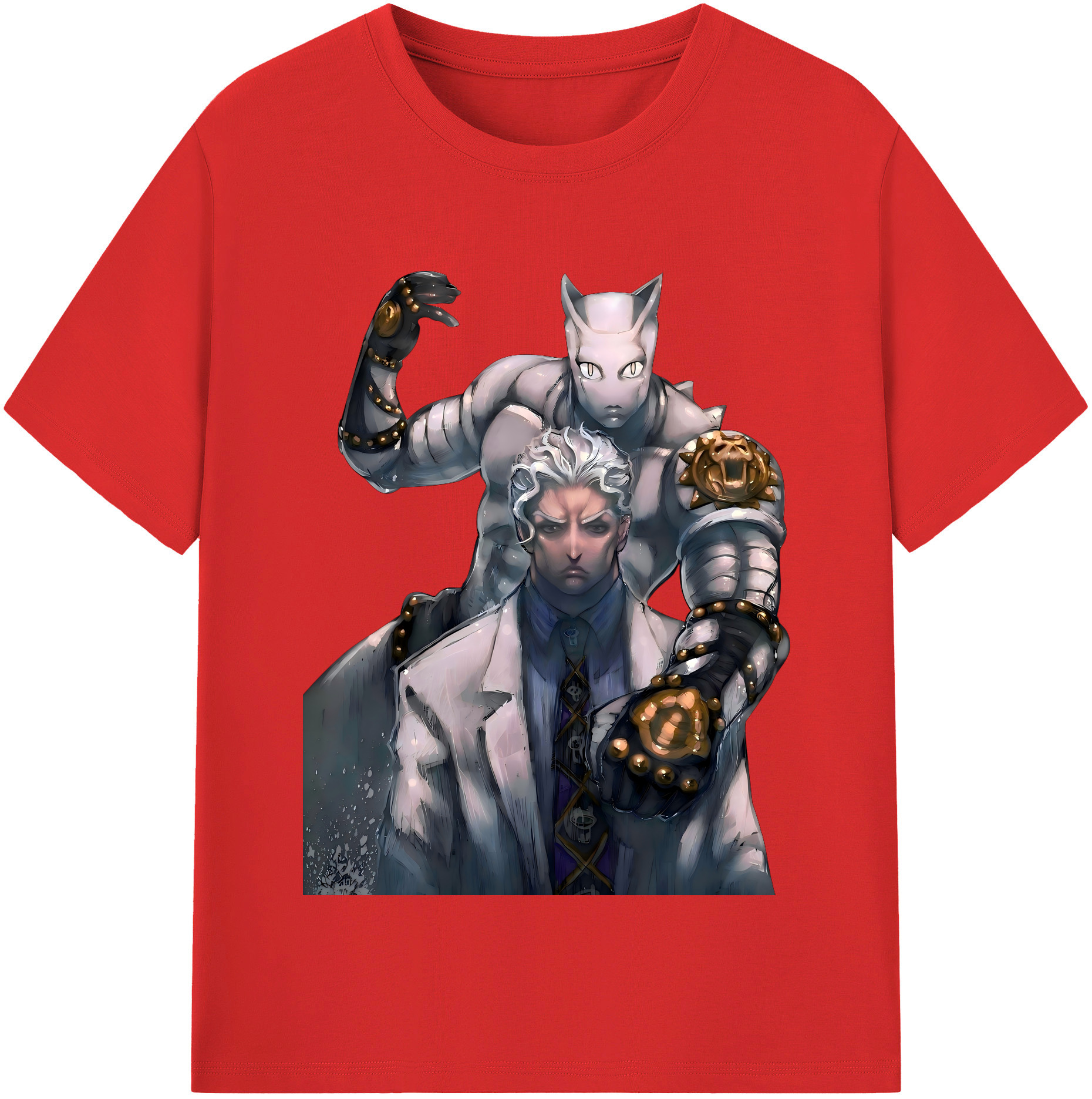 （画像用） ジョジョの奇妙な冒険 きら よしかげ JoJo's Bizarre Adventure Kira Yoshikage レディースカジュアルプリントTシャツ（綿100％）