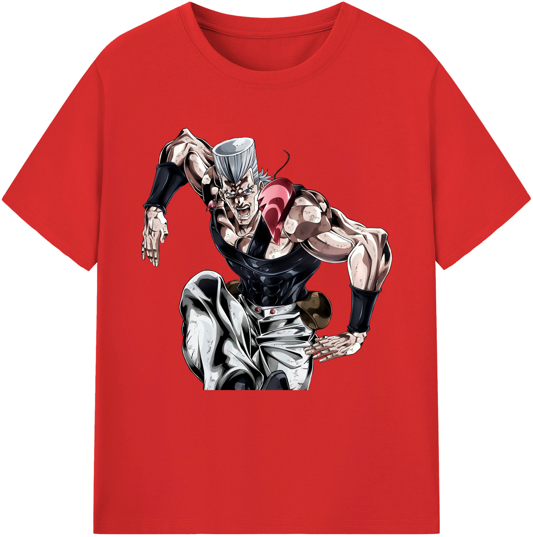 （画像用） ジョジョの奇妙な冒険 ジャン＝ピエール?ポルナレフ JoJo's Bizarre Adventure Jan Pierre Polnareff レディースカジュアルプリントTシャツ（綿100％）