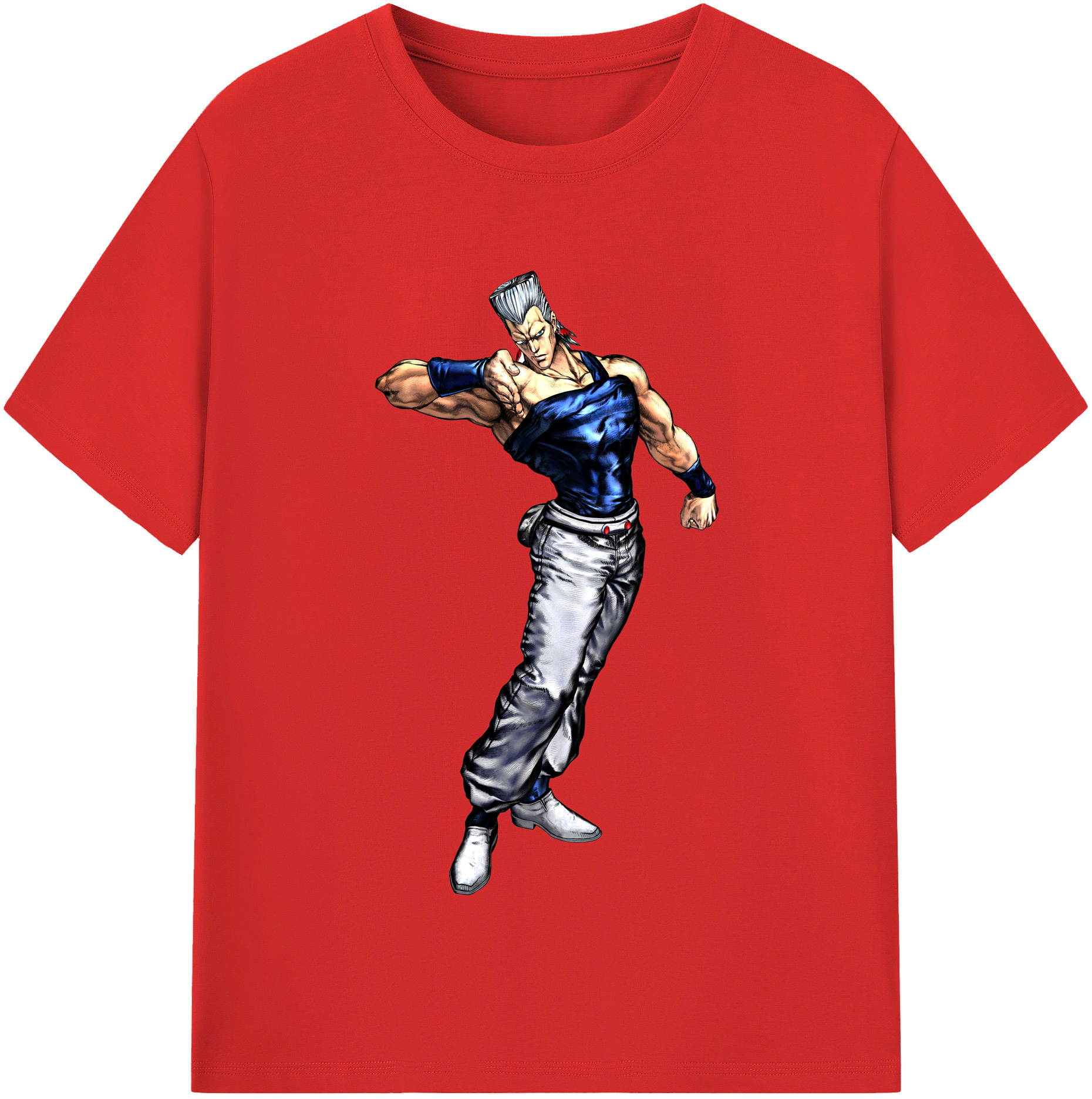 （画像用） ジョジョの奇妙な冒険 ジャン＝ピエール?ポルナレフ JoJo's Bizarre Adventure Jan Pierre Polnareff レディースカジュアルプリントTシャツ（綿100％）