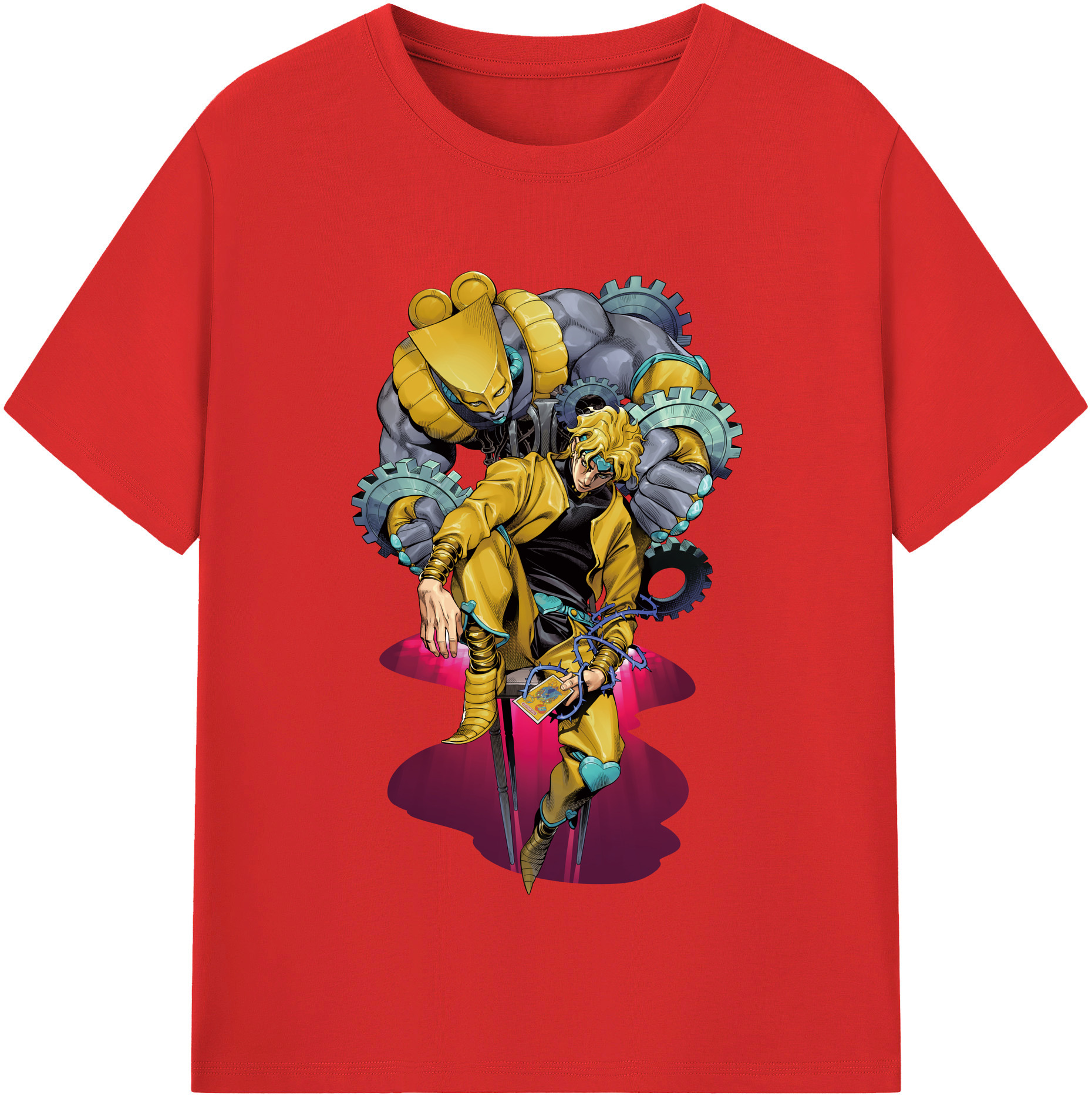 （画像用） ジョジョの奇妙な冒険 ディオ?ブランドー JoJo's Bizarre Adventure Dio Brando レディースカジュアルプリントTシャツ（綿100％）