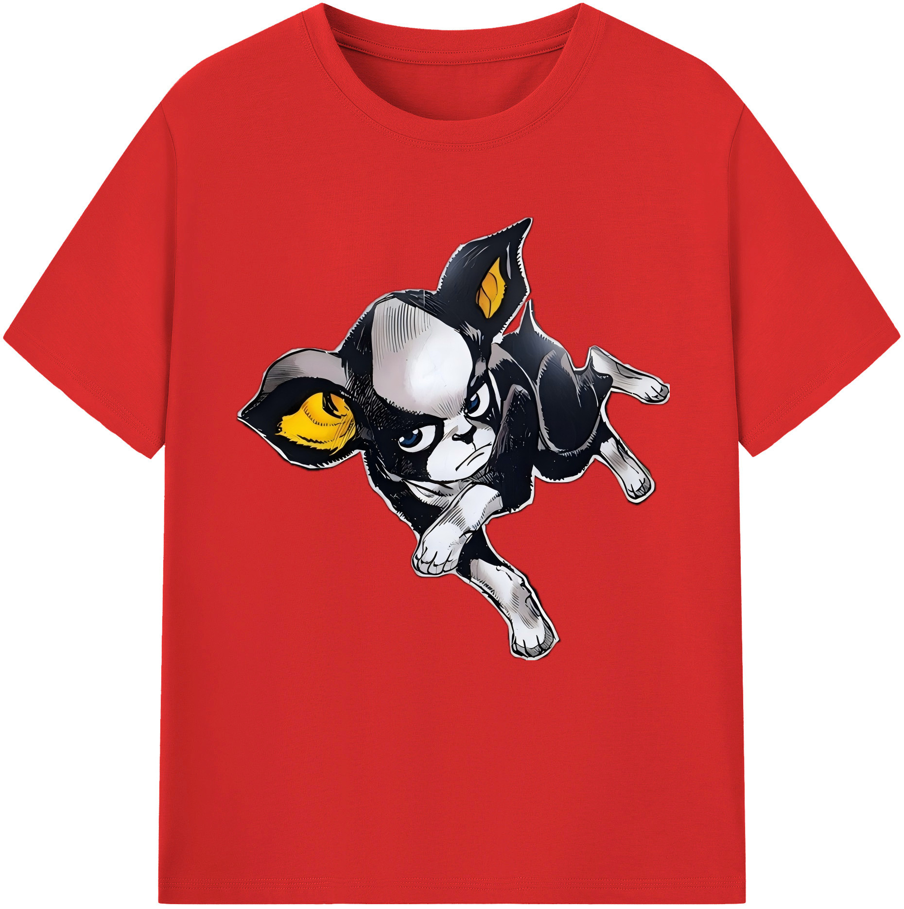 （画像用） ジョジョの奇妙な冒険 イギー JoJo's Bizarre Adventure Iggy レディースカジュアルプリントTシャツ（綿100％）