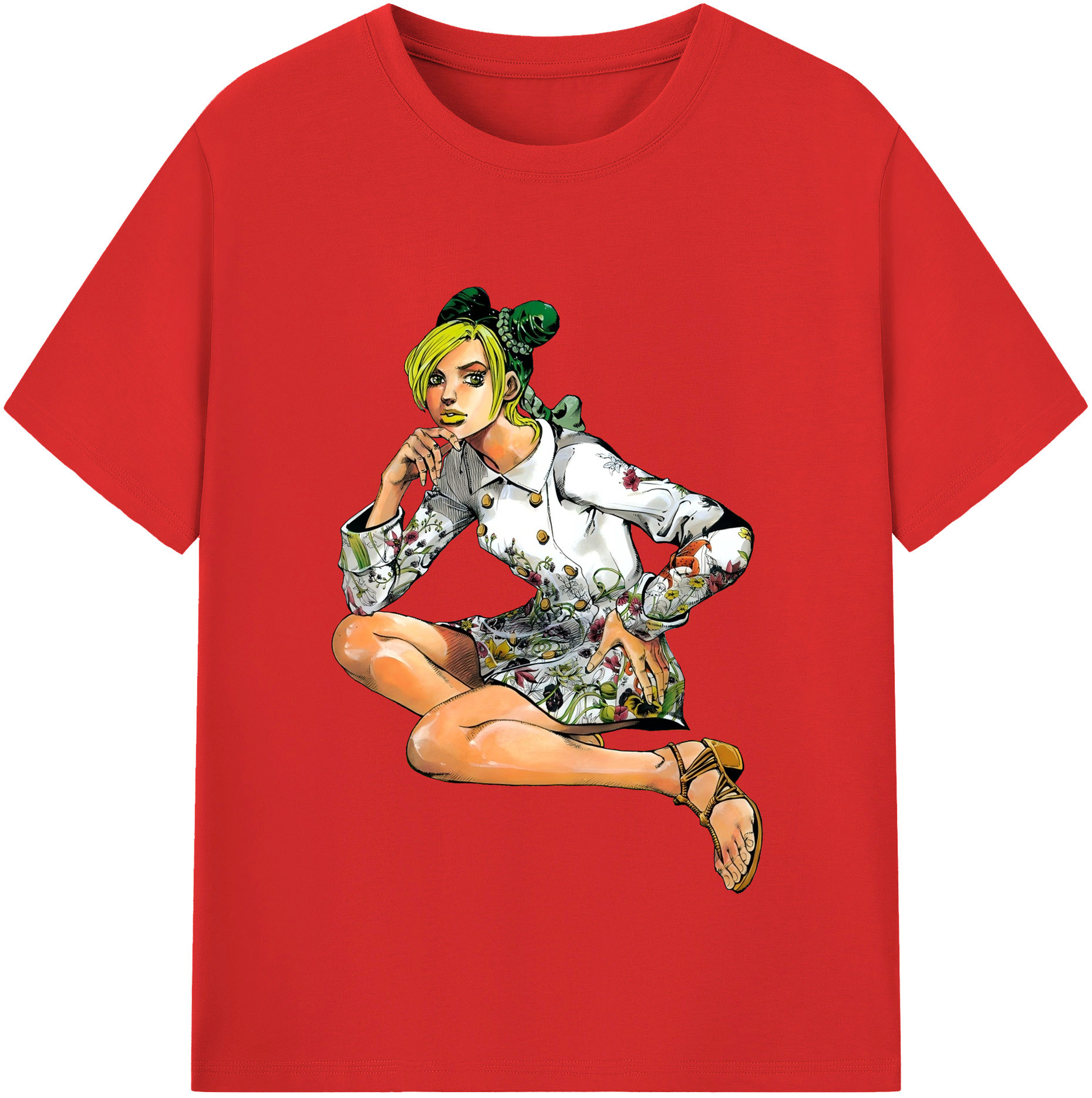 （画像用） "ジョジョの奇妙な冒険 くうじょう ジョリーン JoJo's Bizarre Adventure Jolyne Cujoh " レディースカジュアルプリントTシャツ（綿100％）