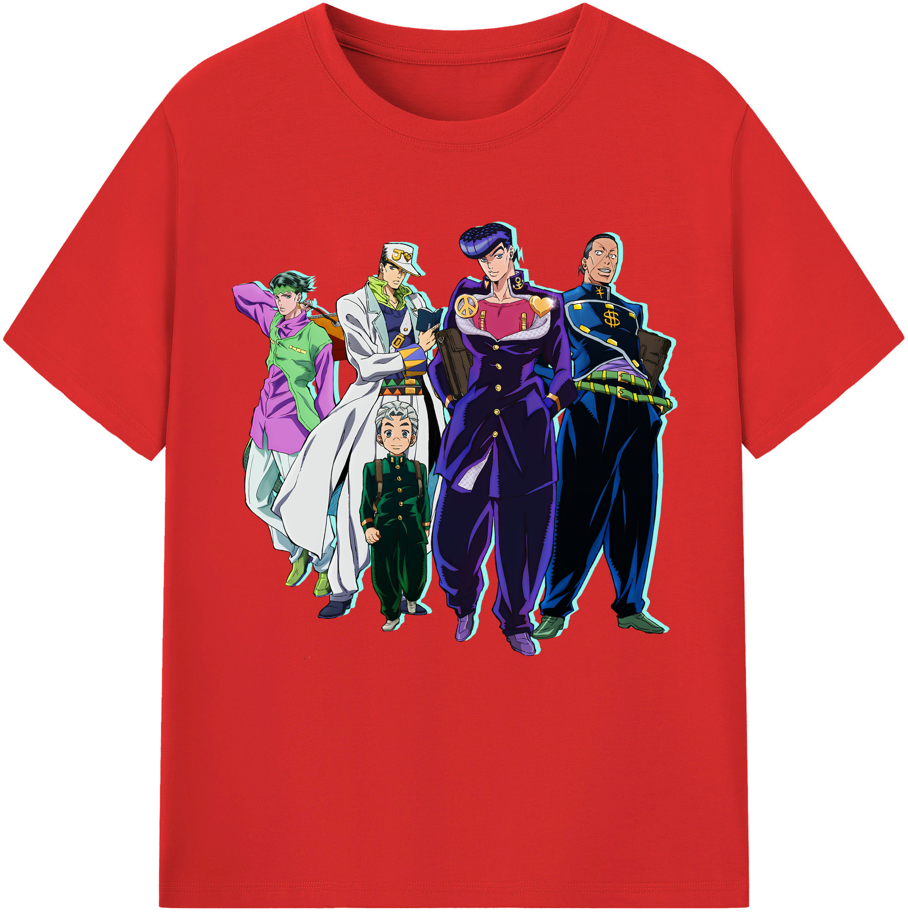 （画像用） ジョジョの奇妙な冒険 JoJo's Bizarre Adventure レディースカジュアルプリントTシャツ（綿100％）