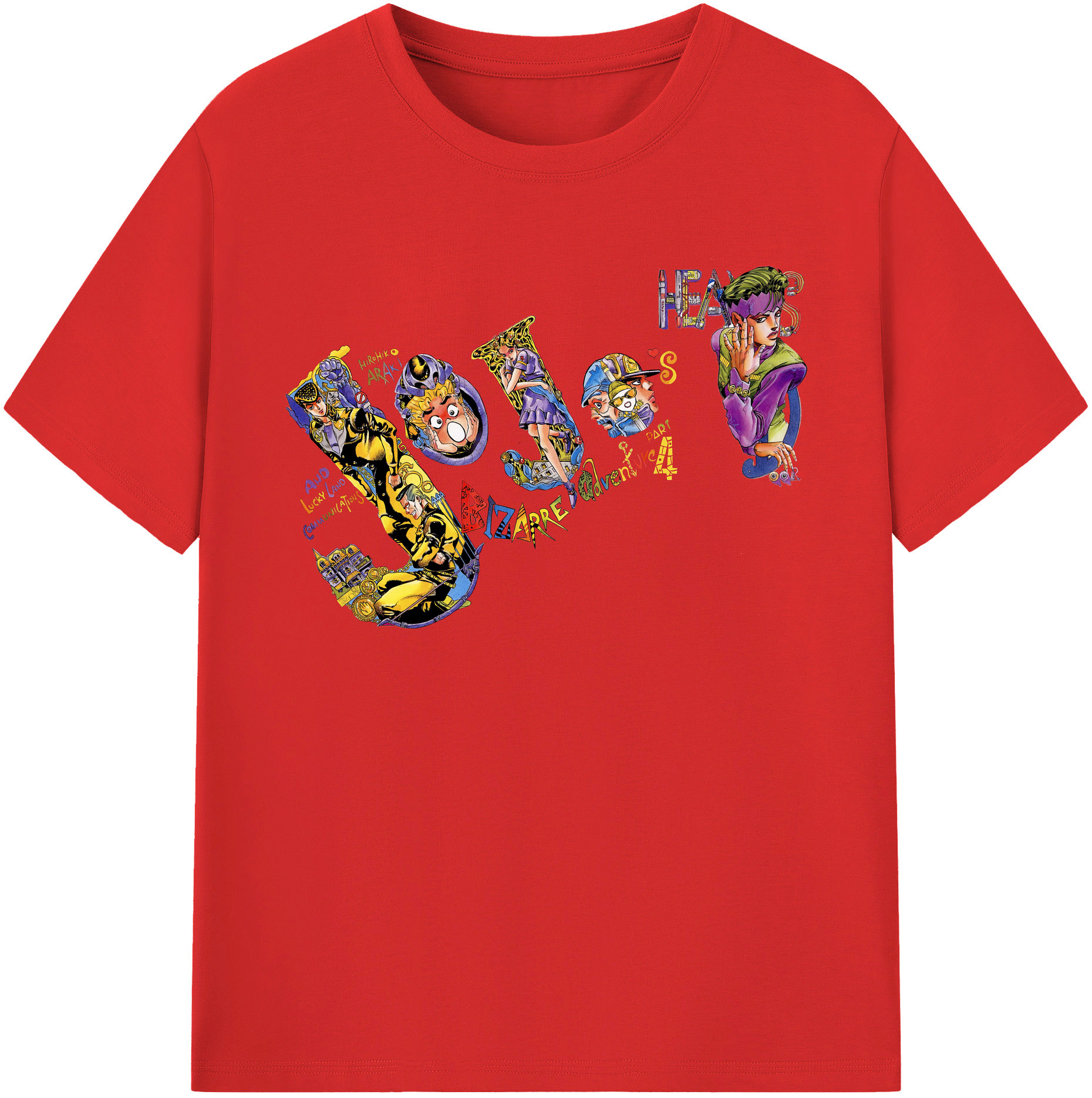 （画像用） ジョジョの奇妙な冒険 JoJo's Bizarre Adventure レディースカジュアルプリントTシャツ（綿100％）