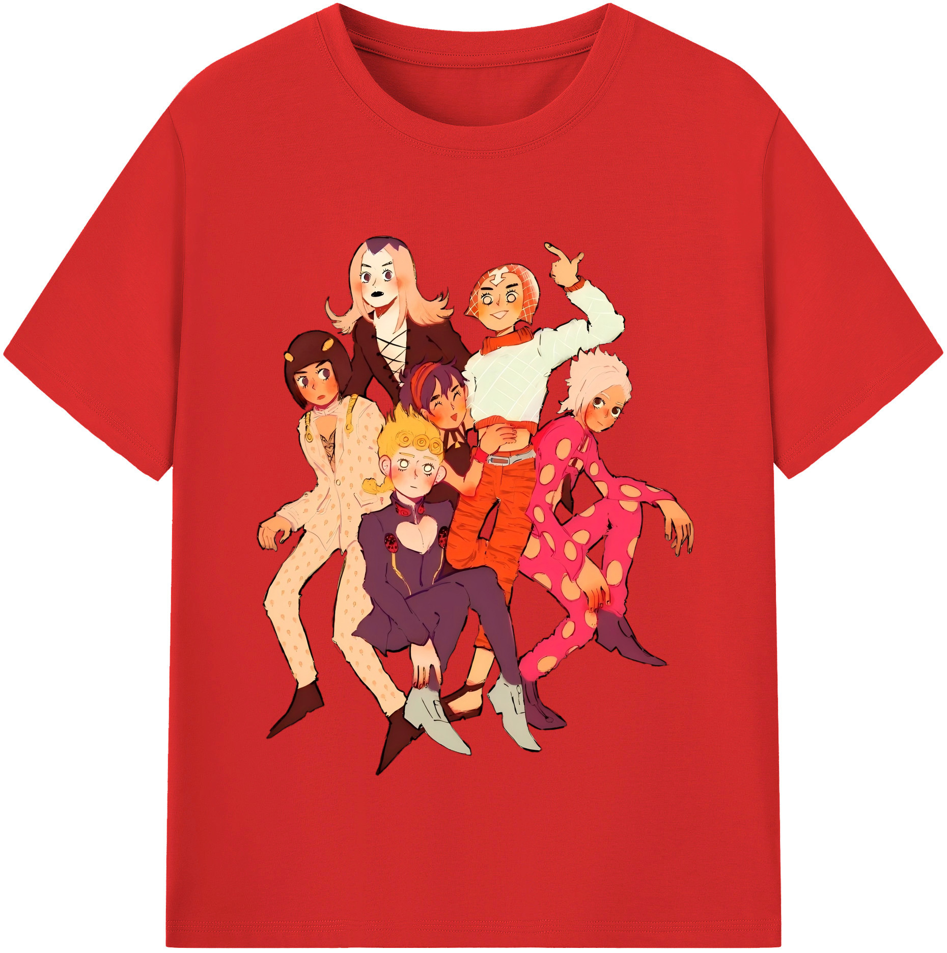 （画像用） ジョジョの奇妙な冒険 JoJo's Bizarre Adventure レディースカジュアルプリントTシャツ（綿100％）