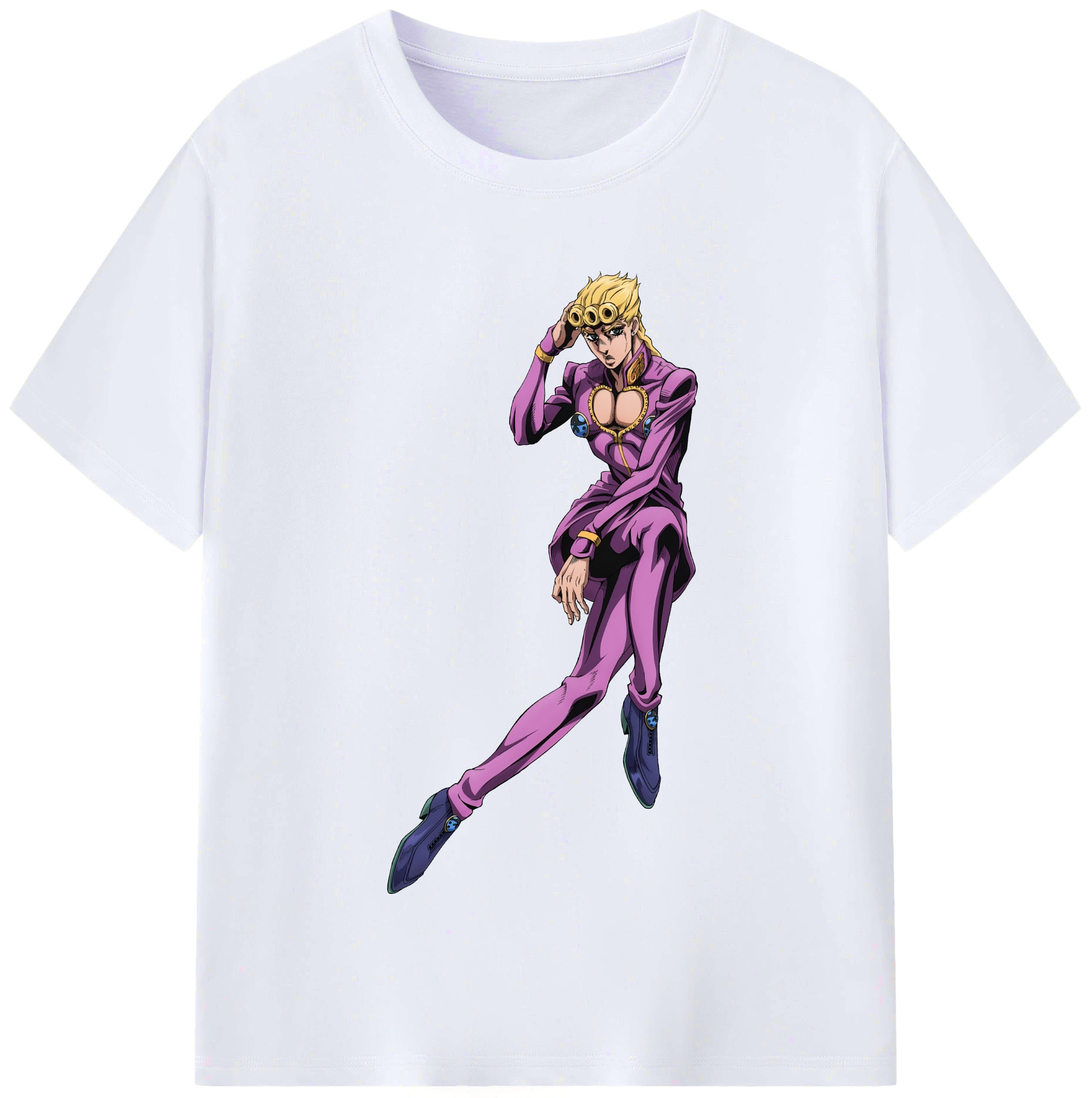 （画像用） ジョジョの奇妙な冒険 ジョルノ?ジョバァーナ JoJo's Bizarre Adventure Giorno Giovanna レディースカジュアルプリントTシャツ（綿100％）