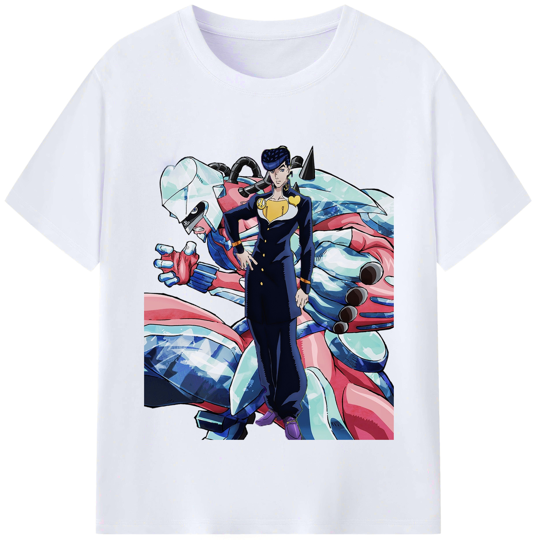 （画像用） ジョジョの奇妙な冒険 ひがしかた じょうすけ JoJo's Bizarre Adventure Higashikata Josuke レディースカジュアルプリントTシャツ（綿100％）
