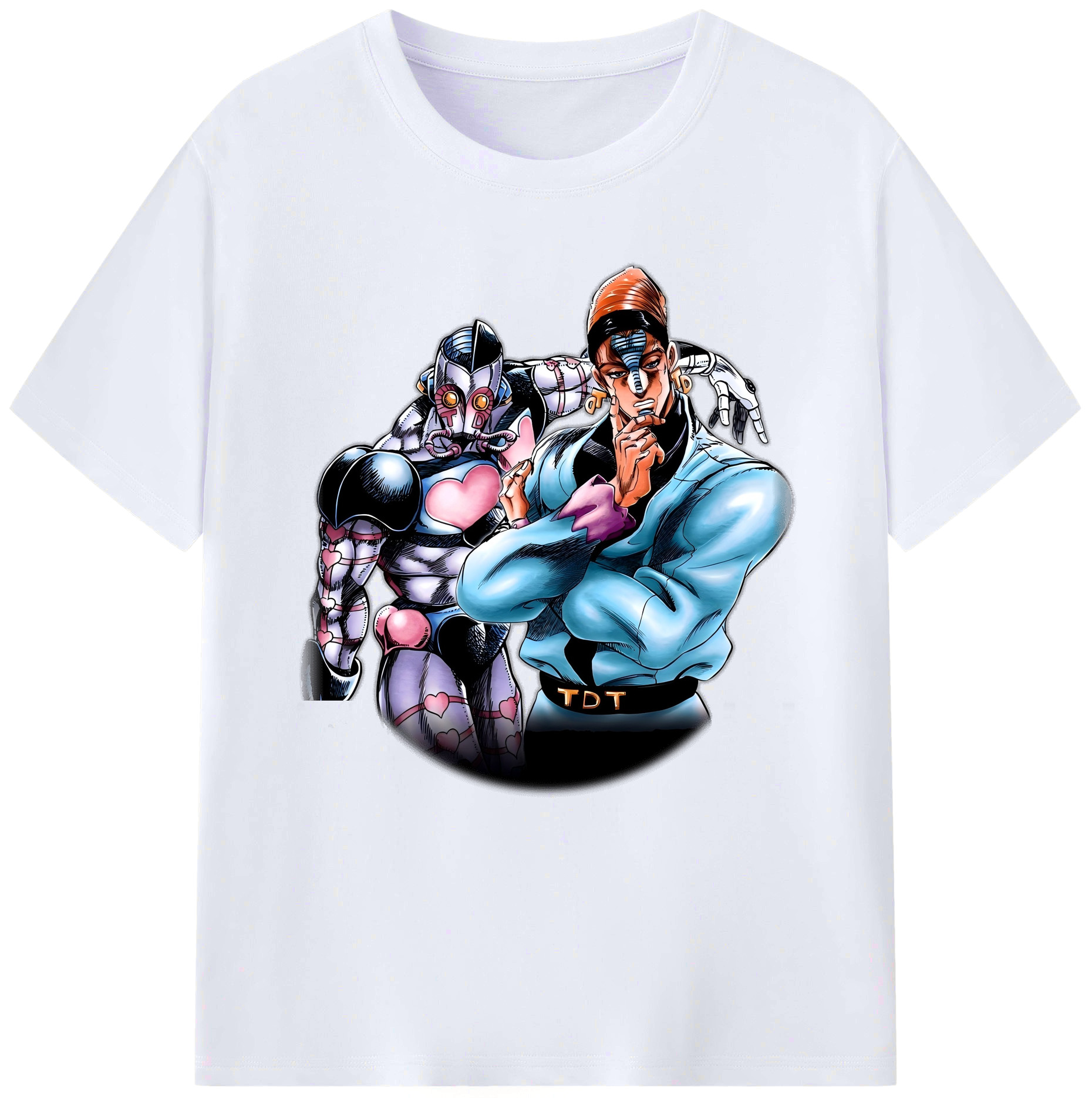 （画像用） ジョジョの奇妙な冒険 ひがしかた じょうすけ JoJo's Bizarre Adventure Higashikata Josuke レディースカジュアルプリントTシャツ（綿100％）