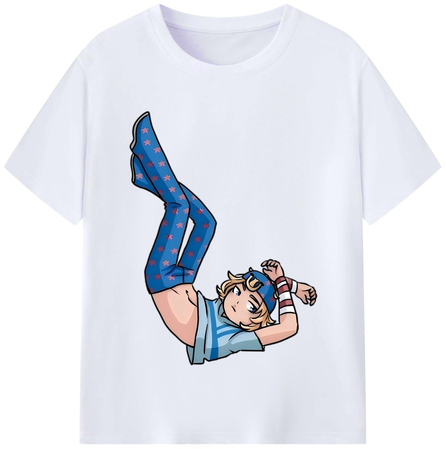 （画像用） ジョジョの奇妙な冒険 グイード?ミスタ JoJo's Bizarre Adventure Guido Mista レディースカジュアルプリントTシャツ（綿100％）