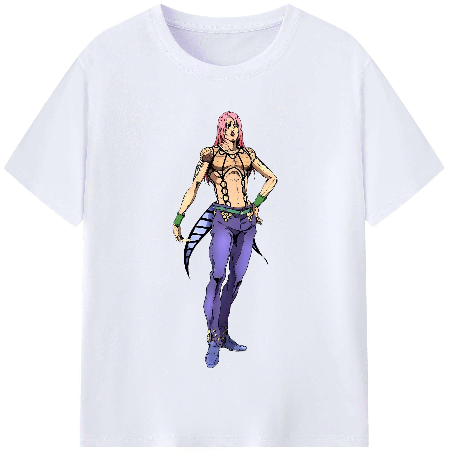 （画像用） ジョジョの奇妙な冒険 ビネガー?ドッピオ JoJo's Bizarre Adventure Vinegar Doppio レディースカジュアルプリントTシャツ（綿100％）