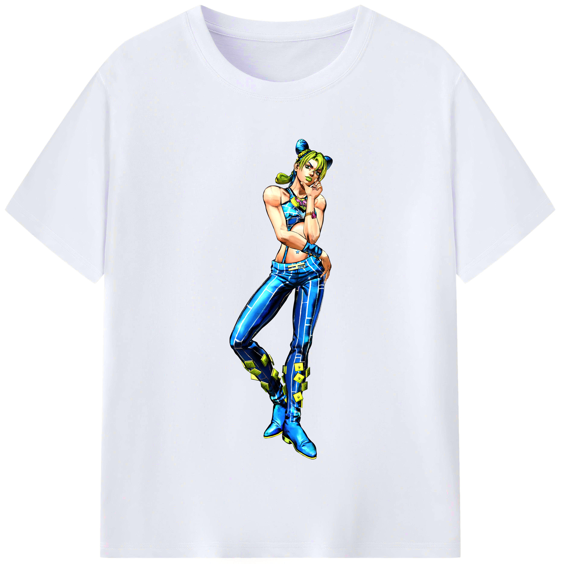 （画像用） "ジョジョの奇妙な冒険 くうじょう ジョリーン JoJo's Bizarre Adventure Jolyne Cujoh " レディースカジュアルプリントTシャツ（綿100％）