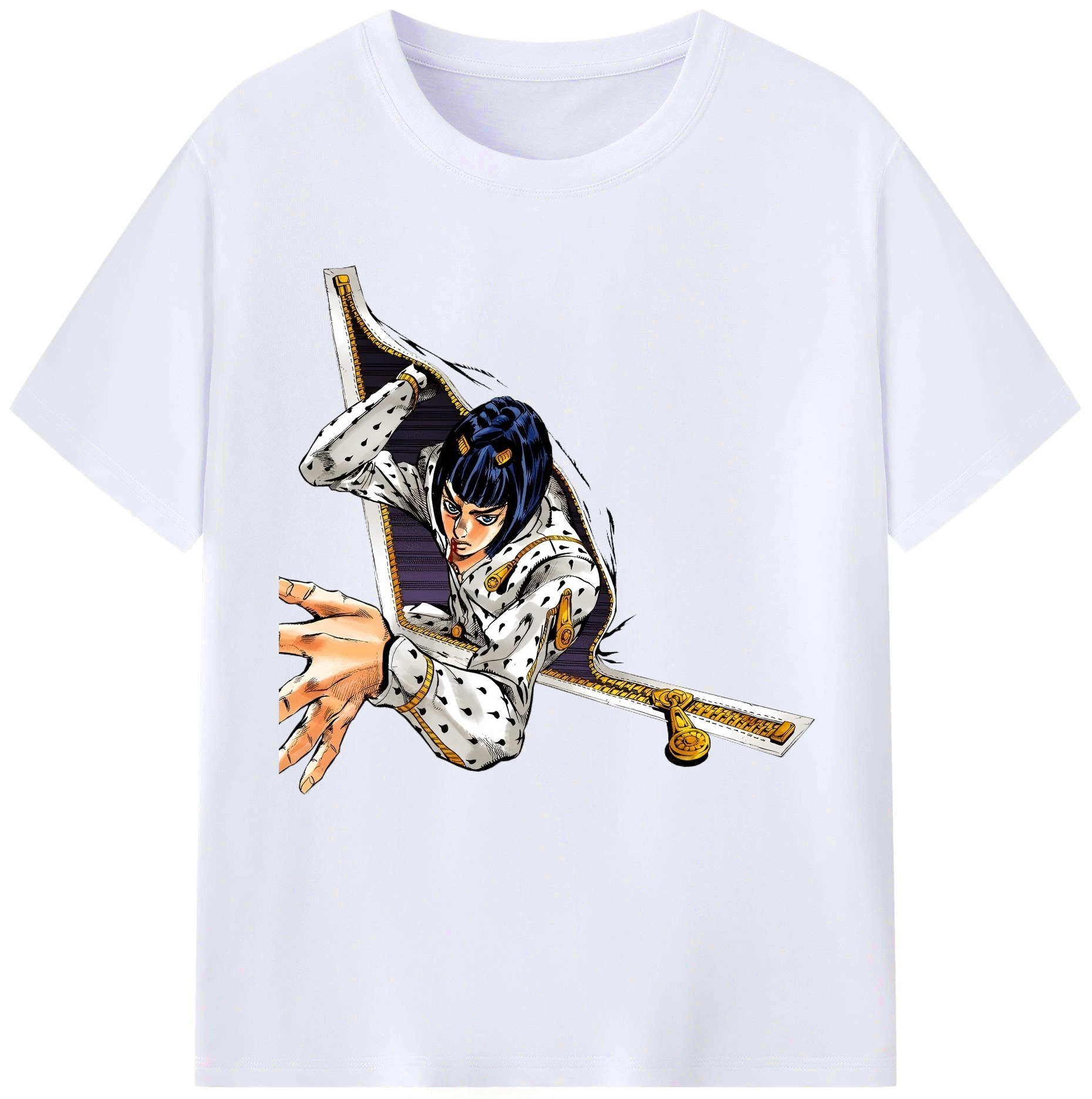 （画像用） ジョジョの奇妙な冒険 ブローノ?ブチャラティ JoJo's Bizarre Adventure Bruno Bucciarati レディースカジュアルプリントTシャツ（綿100％）