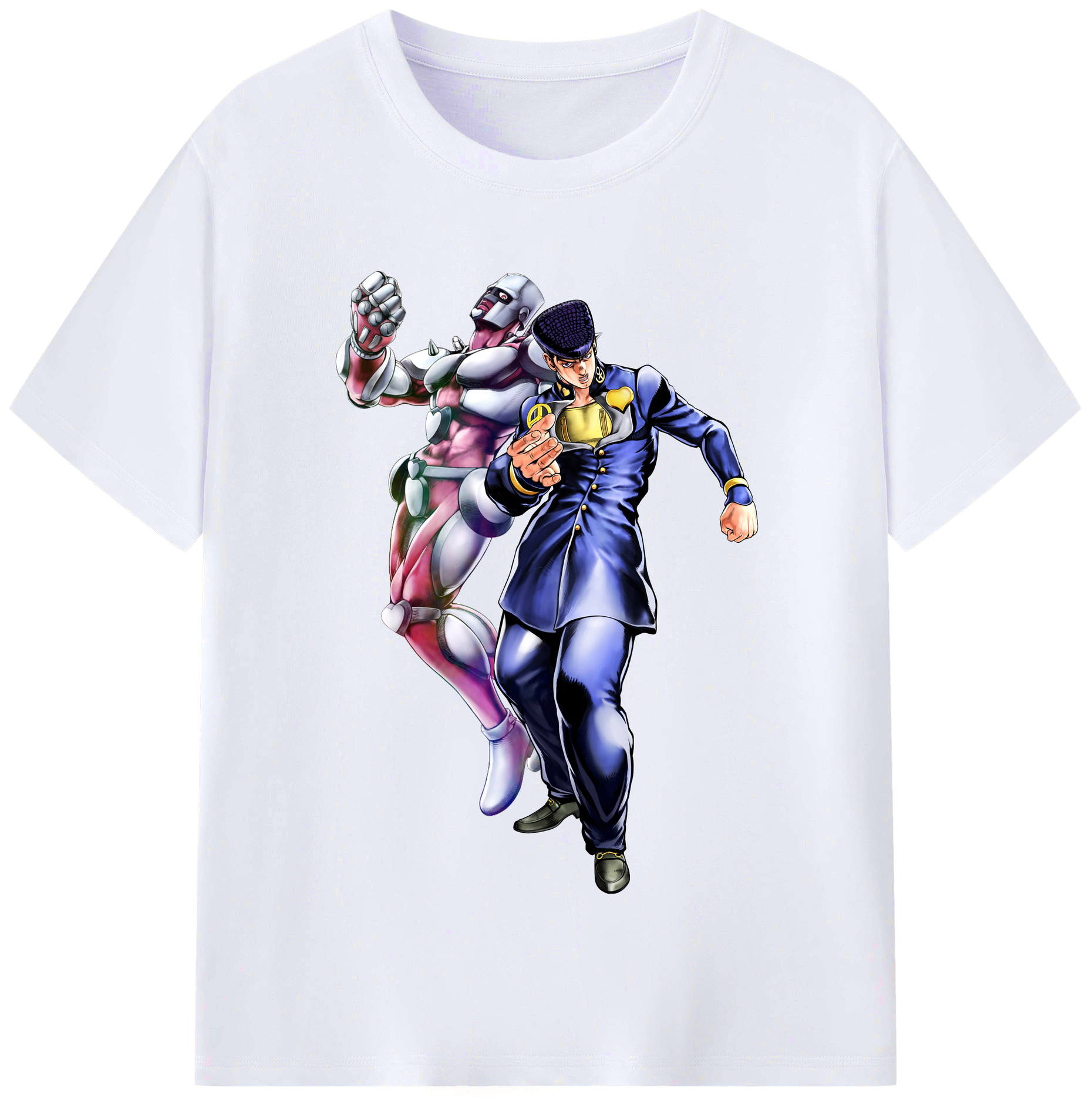 （画像用） ジョジョの奇妙な冒険 ひがしかた じょうすけ JoJo's Bizarre Adventure Higashikata Josuke レディースカジュアルプリントTシャツ（綿100％）