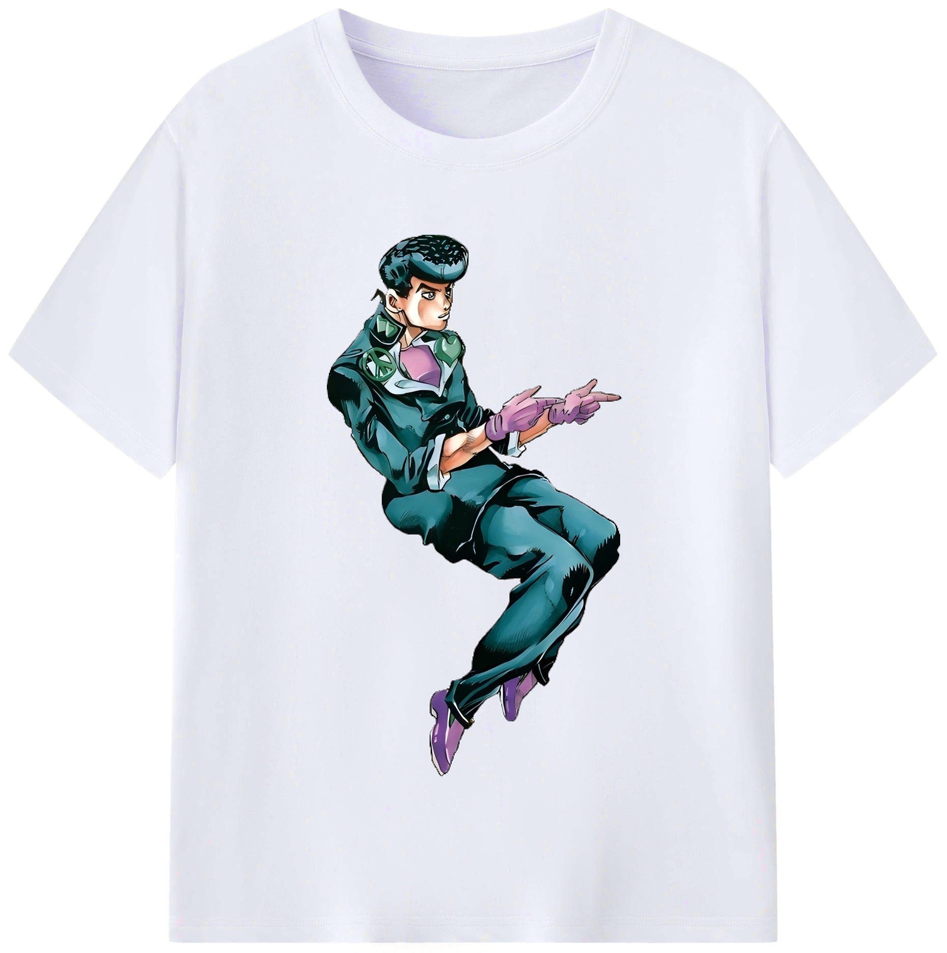 （画像用） ジョジョの奇妙な冒険 ひがしかた じょうすけ JoJo's Bizarre Adventure Higashikata Josuke レディースカジュアルプリントTシャツ（綿100％）