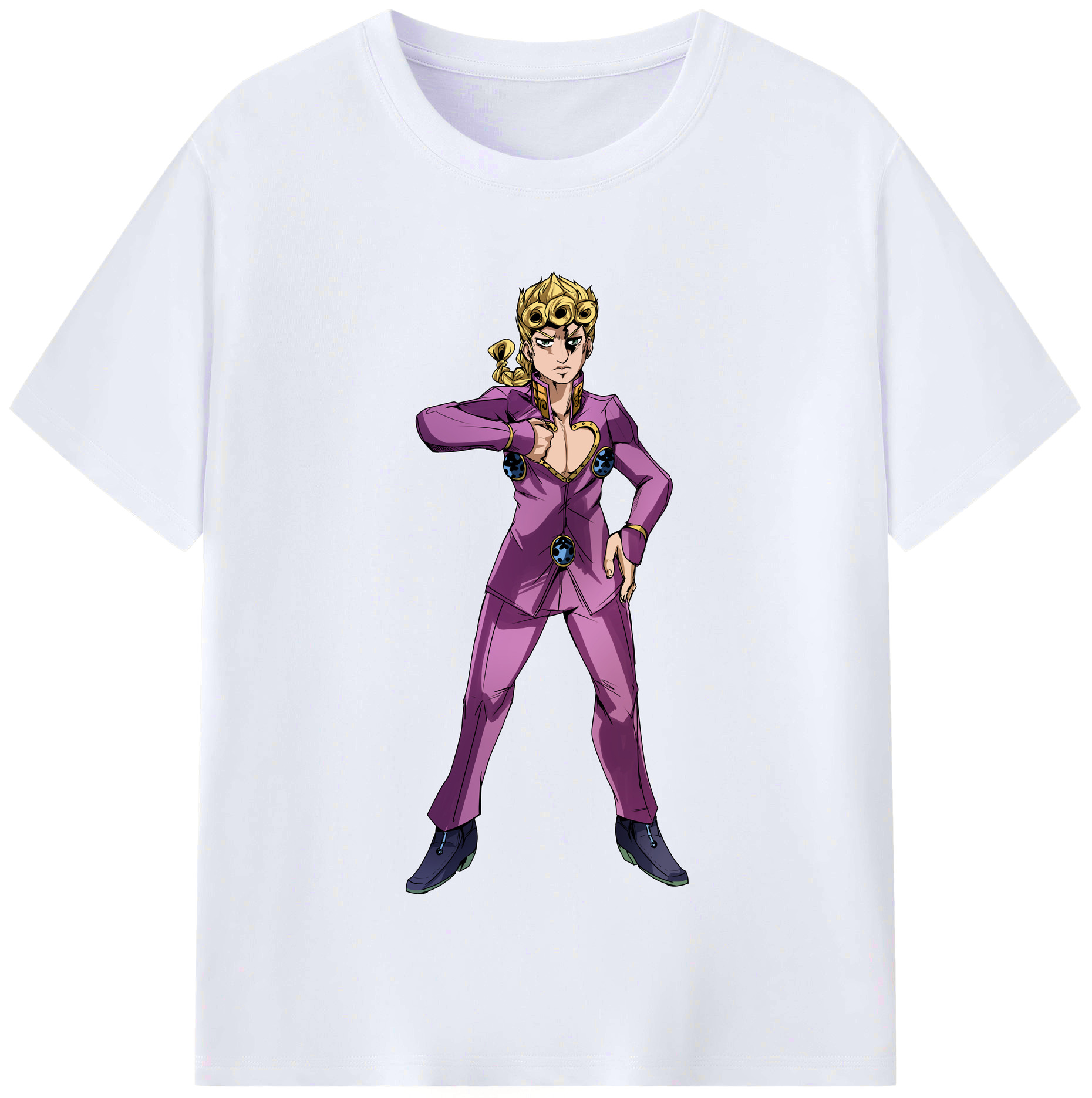 （画像用） ジョジョの奇妙な冒険 ジョルノ?ジョバァーナ JoJo's Bizarre Adventure Giorno Giovanna レディースカジュアルプリントTシャツ（綿100％）