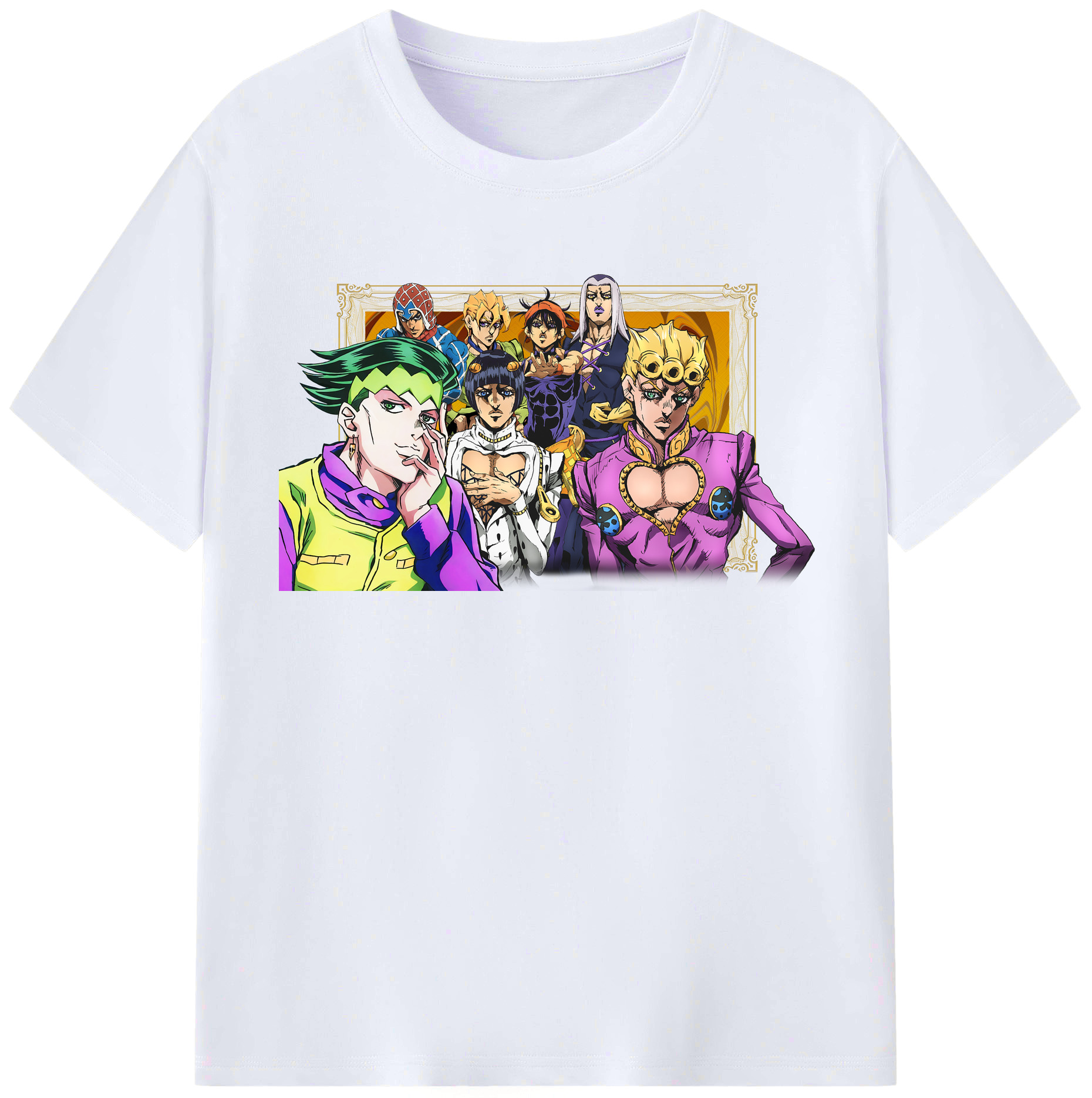 （画像用） ジョジョの奇妙な冒険 ジョルノ?ジョバァーナ JoJo's Bizarre Adventure Giorno Giovanna レディースカジュアルプリントTシャツ（綿100％）
