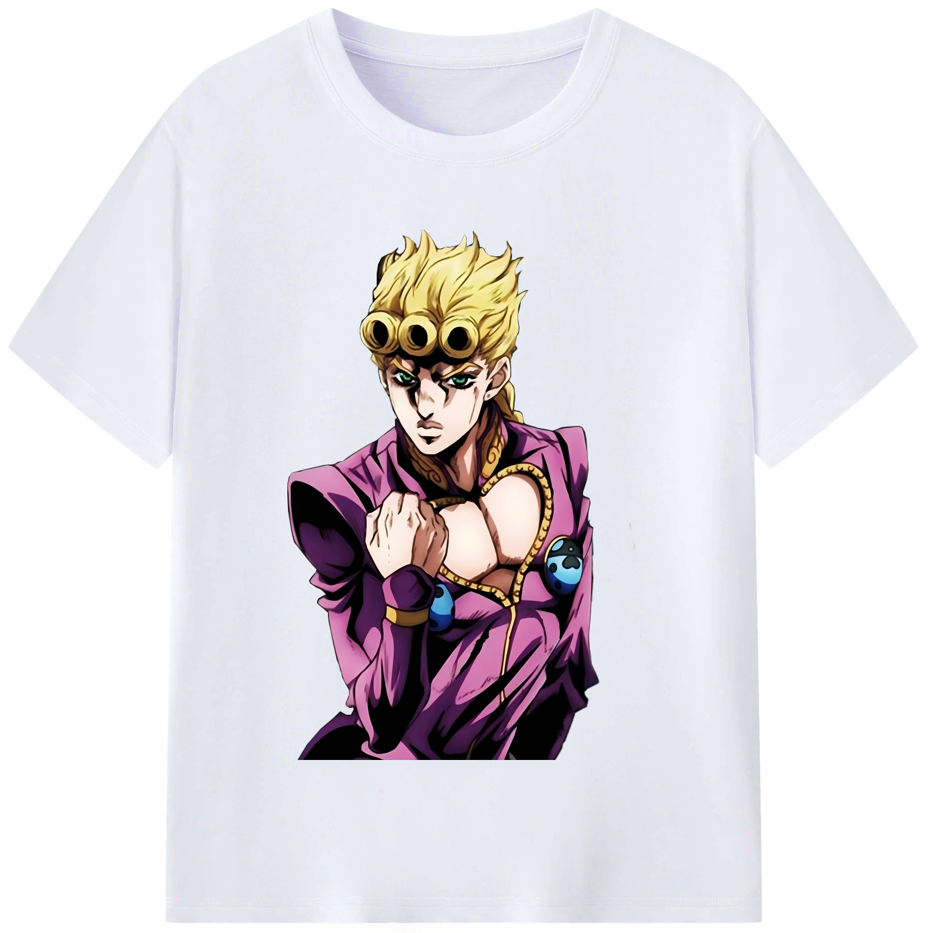 （画像用） ジョジョの奇妙な冒険 ジョルノ?ジョバァーナ JoJo's Bizarre Adventure Giorno Giovanna レディースカジュアルプリントTシャツ（綿100％）