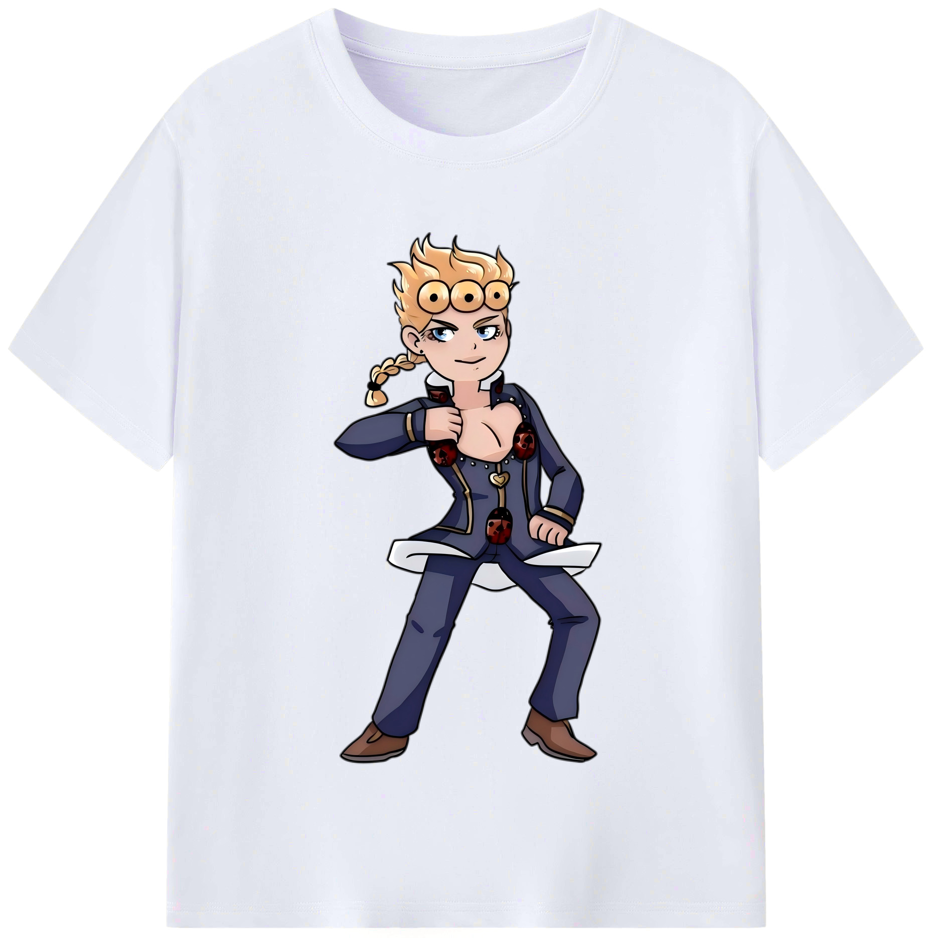（画像用） ジョジョの奇妙な冒険 ジョルノ?ジョバァーナ JoJo's Bizarre Adventure Giorno Giovanna レディースカジュアルプリントTシャツ（綿100％）