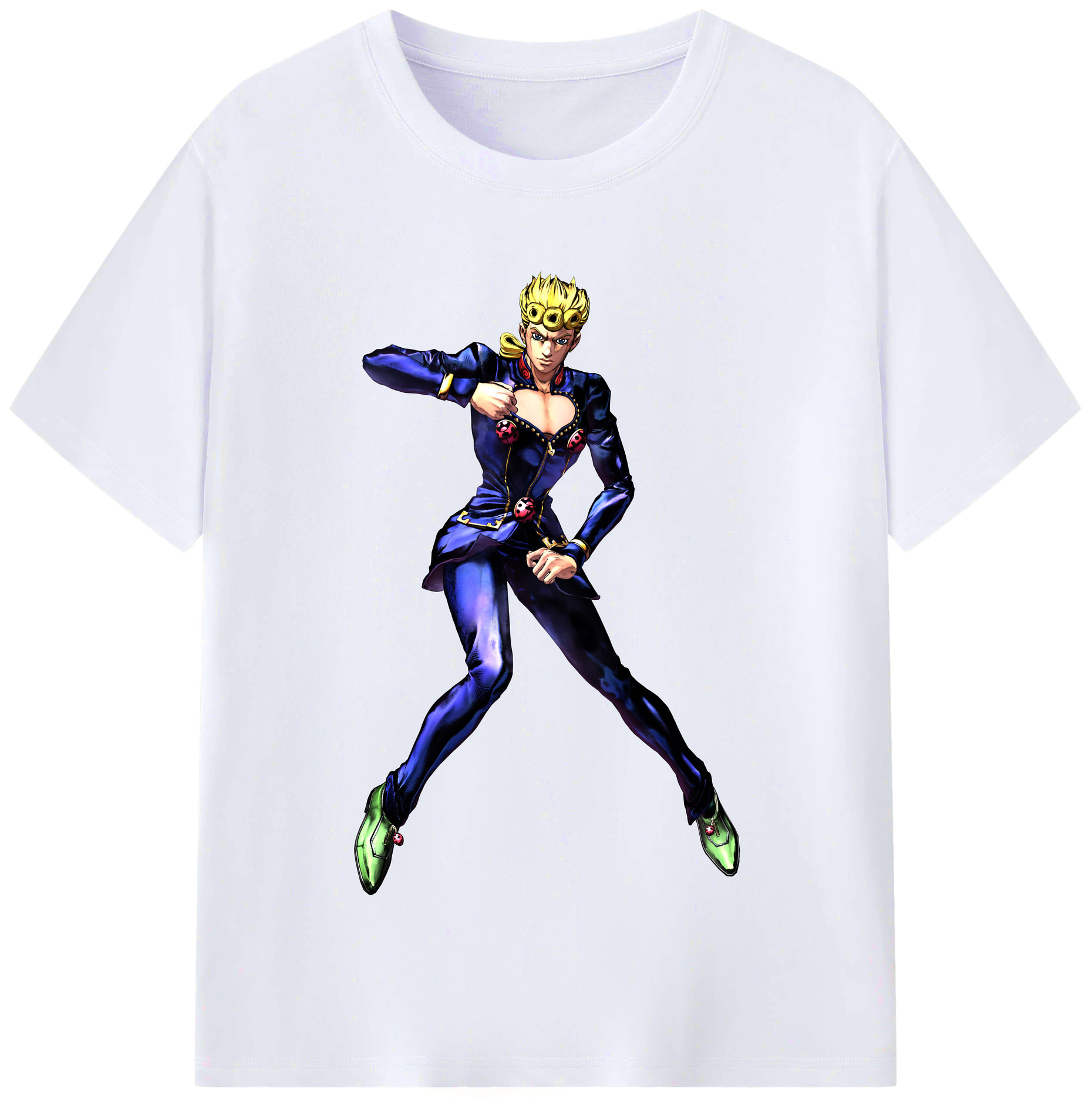 （画像用） ジョジョの奇妙な冒険 ジョルノ?ジョバァーナ JoJo's Bizarre Adventure Giorno Giovanna レディースカジュアルプリントTシャツ（綿100％）
