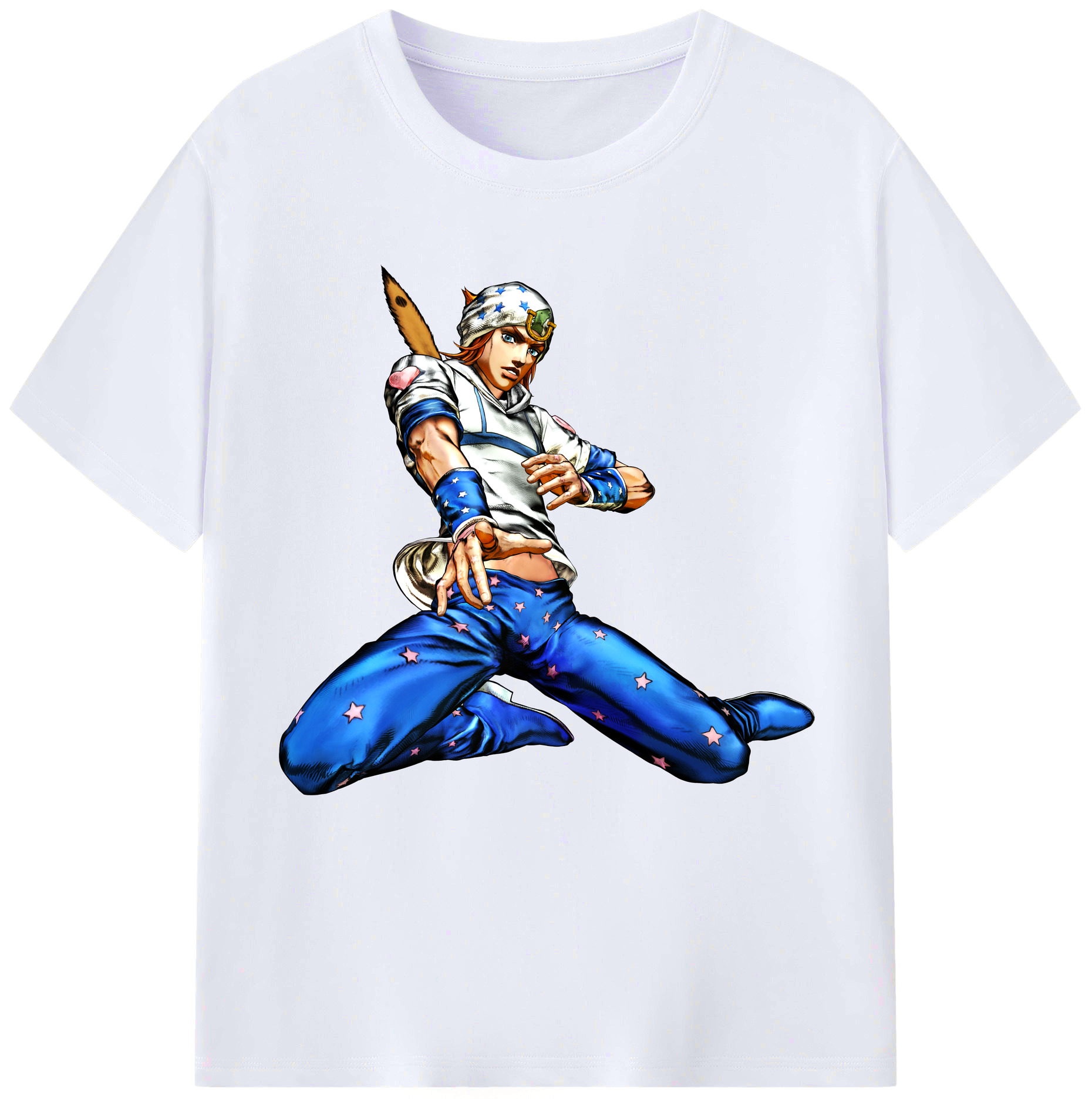 （画像用） ジョジョの奇妙な冒険 ジョナサン?ジョースター JoJo's Bizarre Adventure Jonathan Joestar レディースカジュアルプリントTシャツ（綿100％）