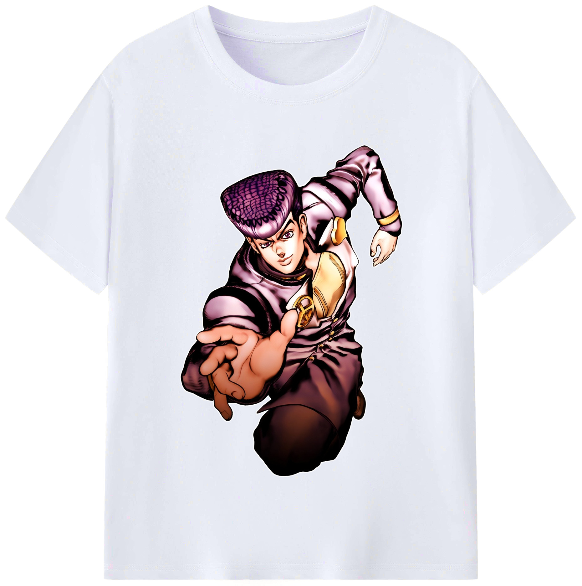 （画像用） ジョジョの奇妙な冒険 ひがしかた じょうすけ JoJo's Bizarre Adventure Higashikata Josuke レディースカジュアルプリントTシャツ（綿100％）