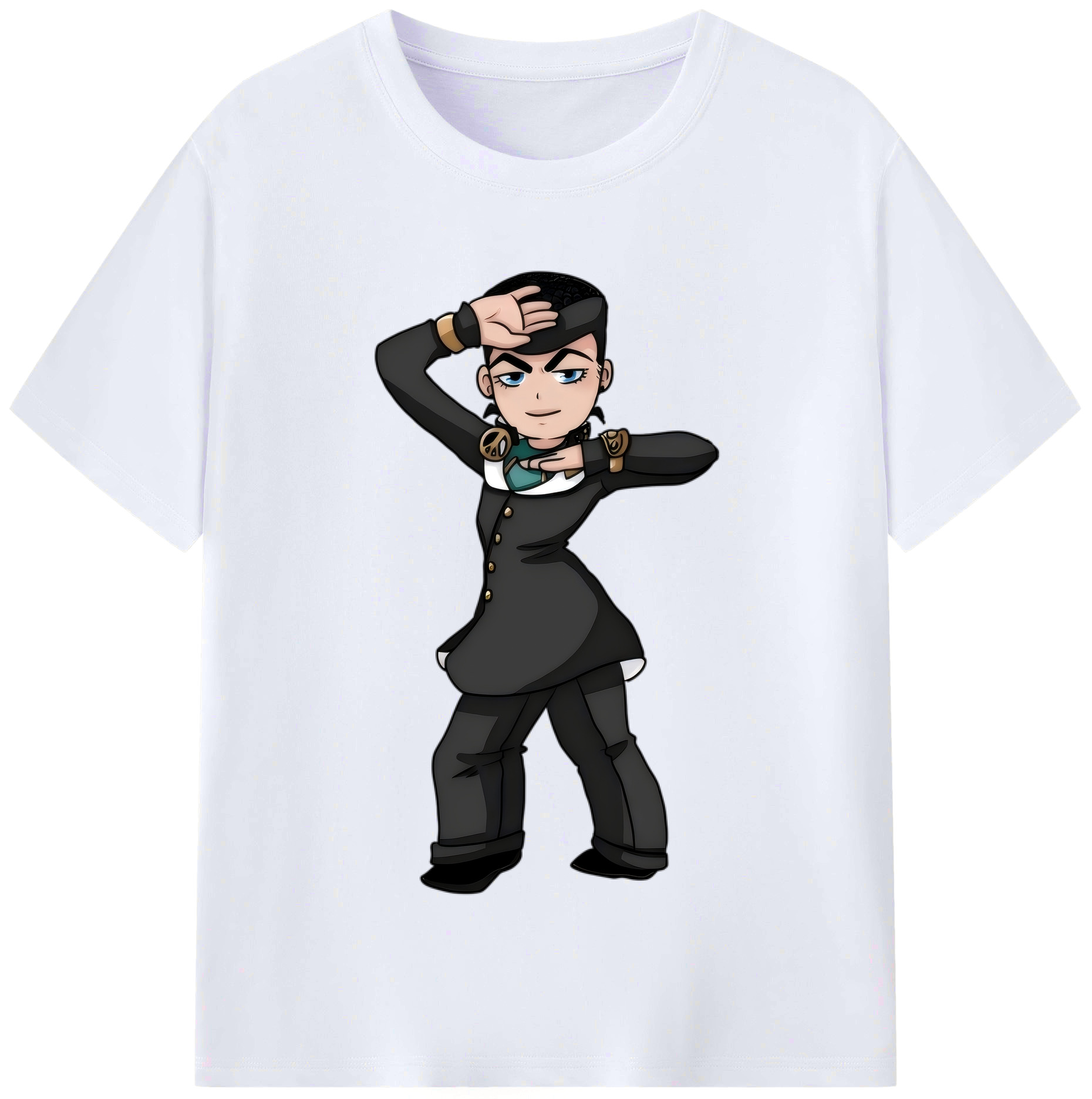 （画像用） ジョジョの奇妙な冒険 ひがしかた じょうすけ JoJo's Bizarre Adventure Higashikata Josuke レディースカジュアルプリントTシャツ（綿100％）