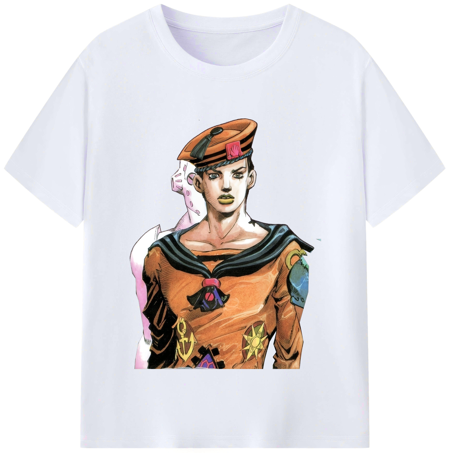 （画像用） ジョジョの奇妙な冒険 東方定助 JoJo's Bizarre Adventure Higashikata Josuke レディースカジュアルプリントTシャツ（綿100％）