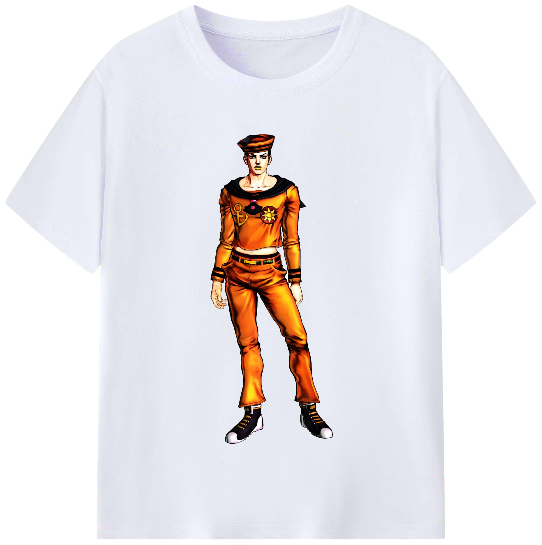 （画像用） ジョジョの奇妙な冒険 東方定助 JoJo's Bizarre Adventure Higashikata Josuke レディースカジュアルプリントTシャツ（綿100％）