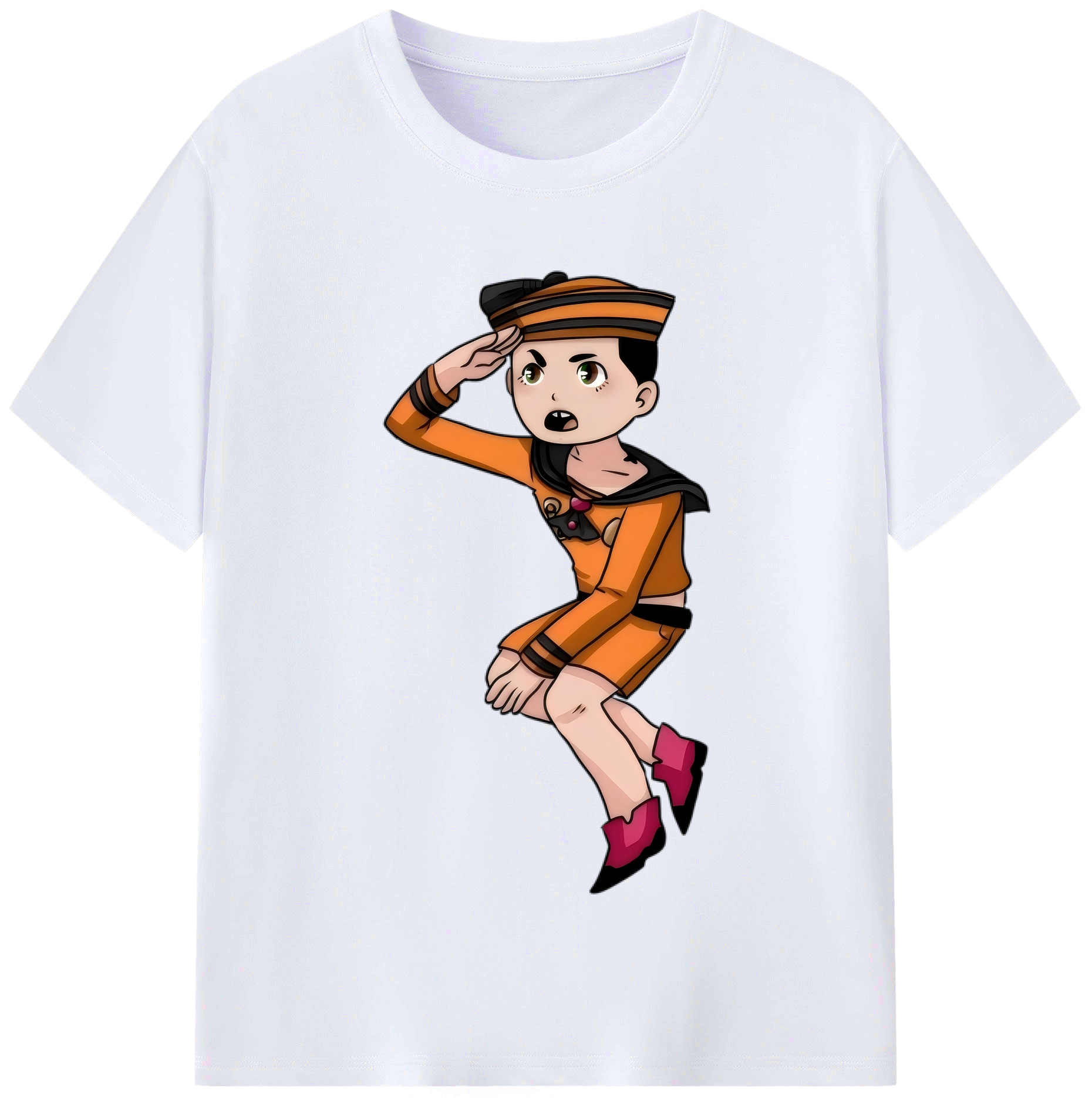 （画像用） ジョジョの奇妙な冒険 東方定助 JoJo's Bizarre Adventure Higashikata Josuke レディースカジュアルプリントTシャツ（綿100％）