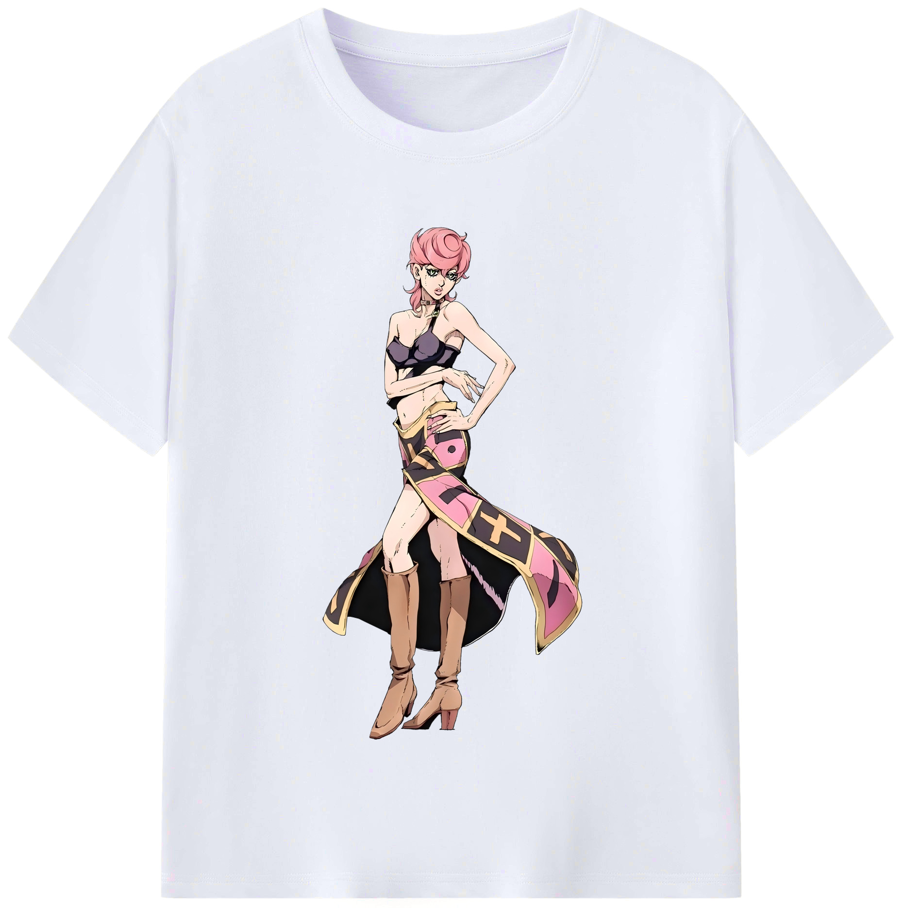 （画像用） ジョジョの奇妙な冒険 トリッシュ?ウナ JoJo's Bizarre Adventure Trish Una レディースカジュアルプリントTシャツ（綿100％）