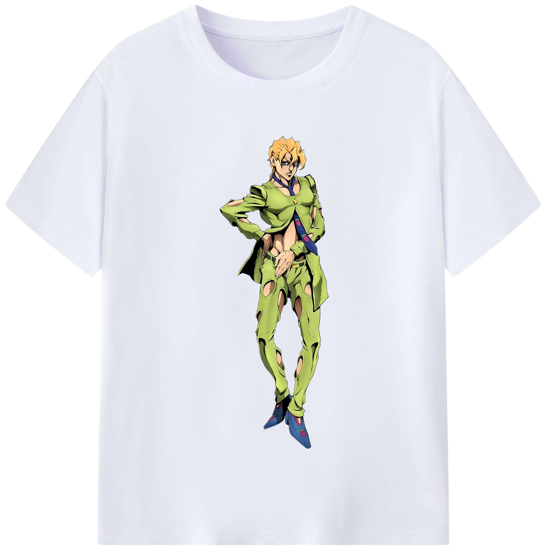 （画像用） ジョジョの奇妙な冒険 パンナコッタ?フー JoJo's Bizarre Adventure Pannacotta Fugo レディースカジュアルプリントTシャツ（綿100％）