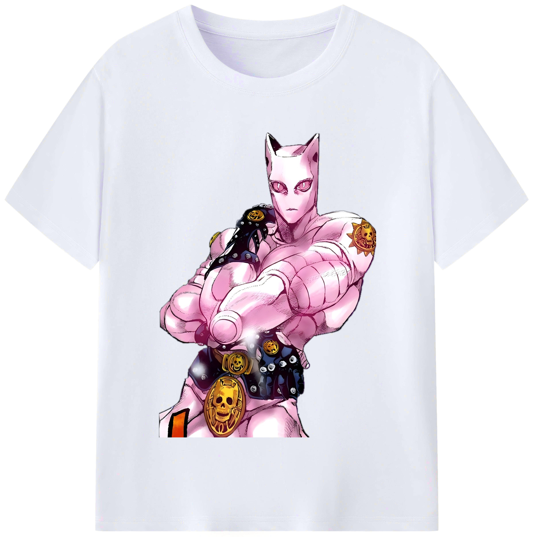 （画像用） ジョジョの奇妙な冒険 きら よしかげ JoJo's Bizarre Adventure Kira Yoshikage レディースカジュアルプリントTシャツ（綿100％）