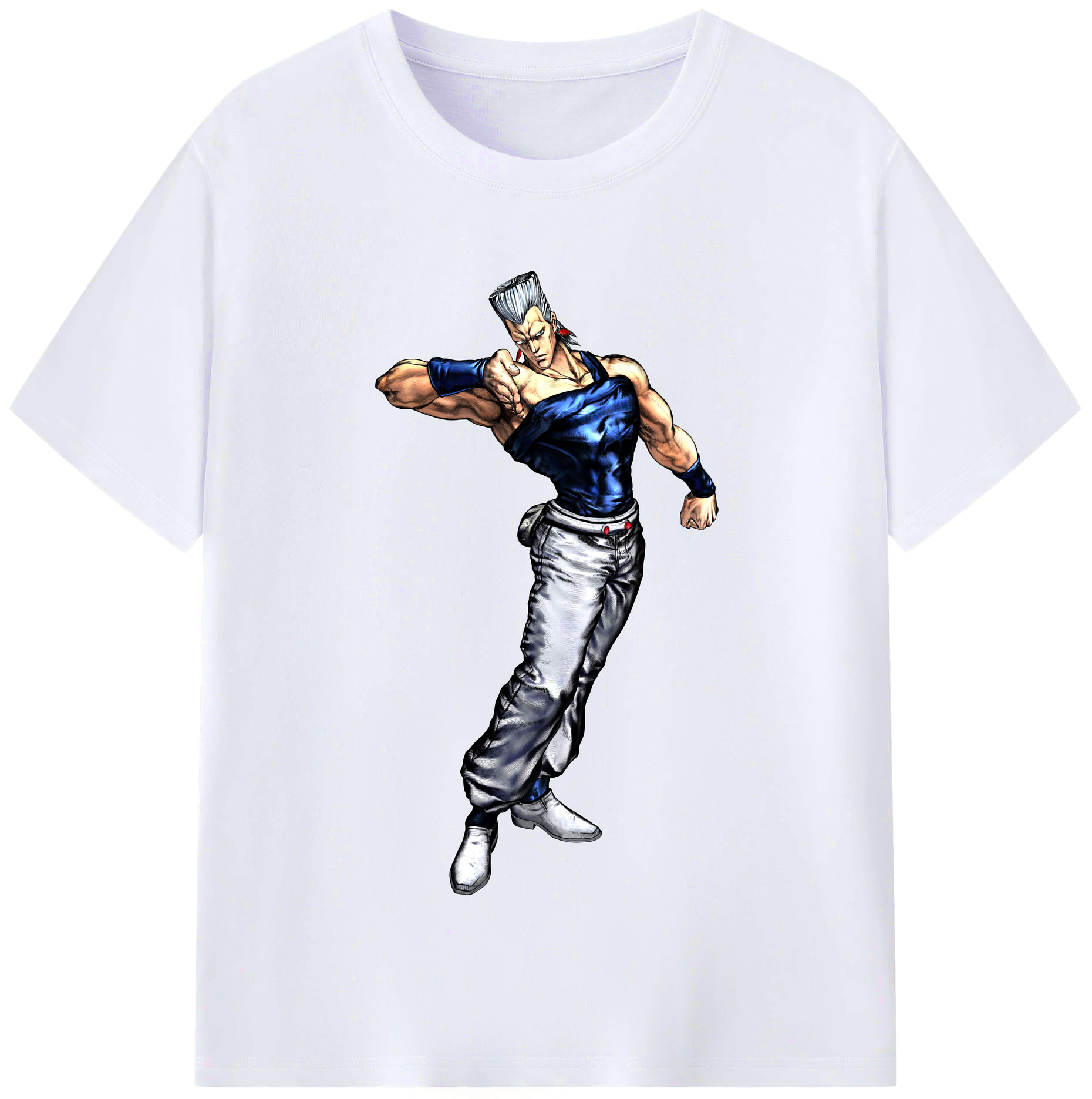 （画像用） ジョジョの奇妙な冒険 ジャン＝ピエール?ポルナレフ JoJo's Bizarre Adventure Jan Pierre Polnareff レディースカジュアルプリントTシャツ（綿100％）