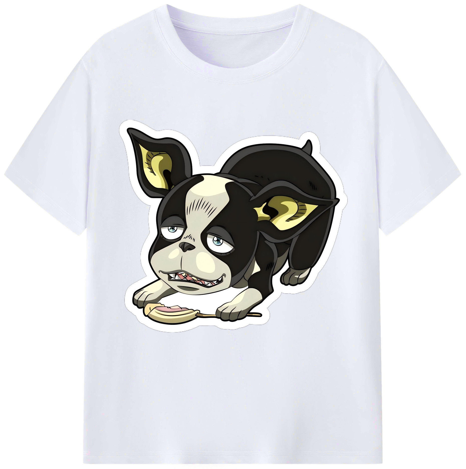 （画像用） ジョジョの奇妙な冒険 イギー JoJo's Bizarre Adventure Iggy レディースカジュアルプリントTシャツ（綿100％）
