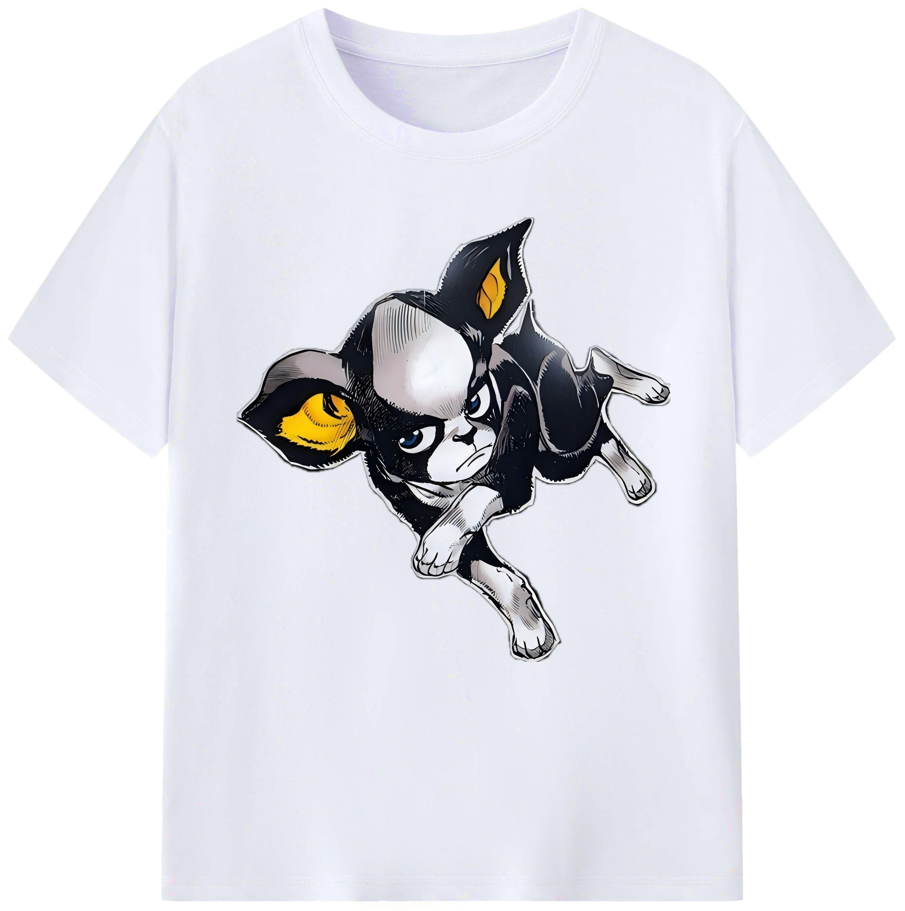 （画像用） ジョジョの奇妙な冒険 イギー JoJo's Bizarre Adventure Iggy レディースカジュアルプリントTシャツ（綿100％）
