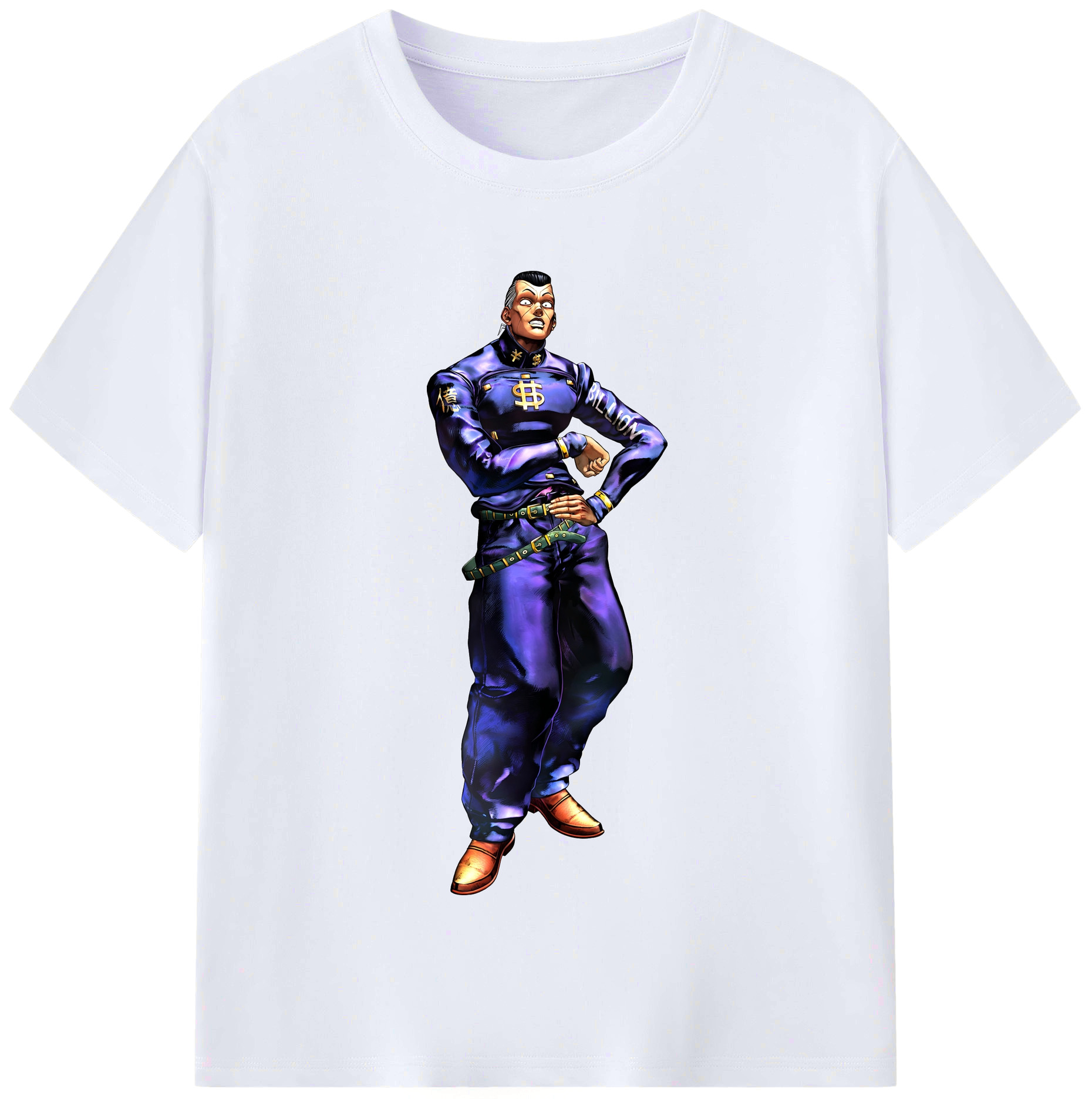 （画像用） ジョジョの奇妙な冒険 虹村億泰 にじむら おくやす JoJo's Bizarre Adventure Nijimura Okuyasu レディースカジュアルプリントTシャツ（綿100％）