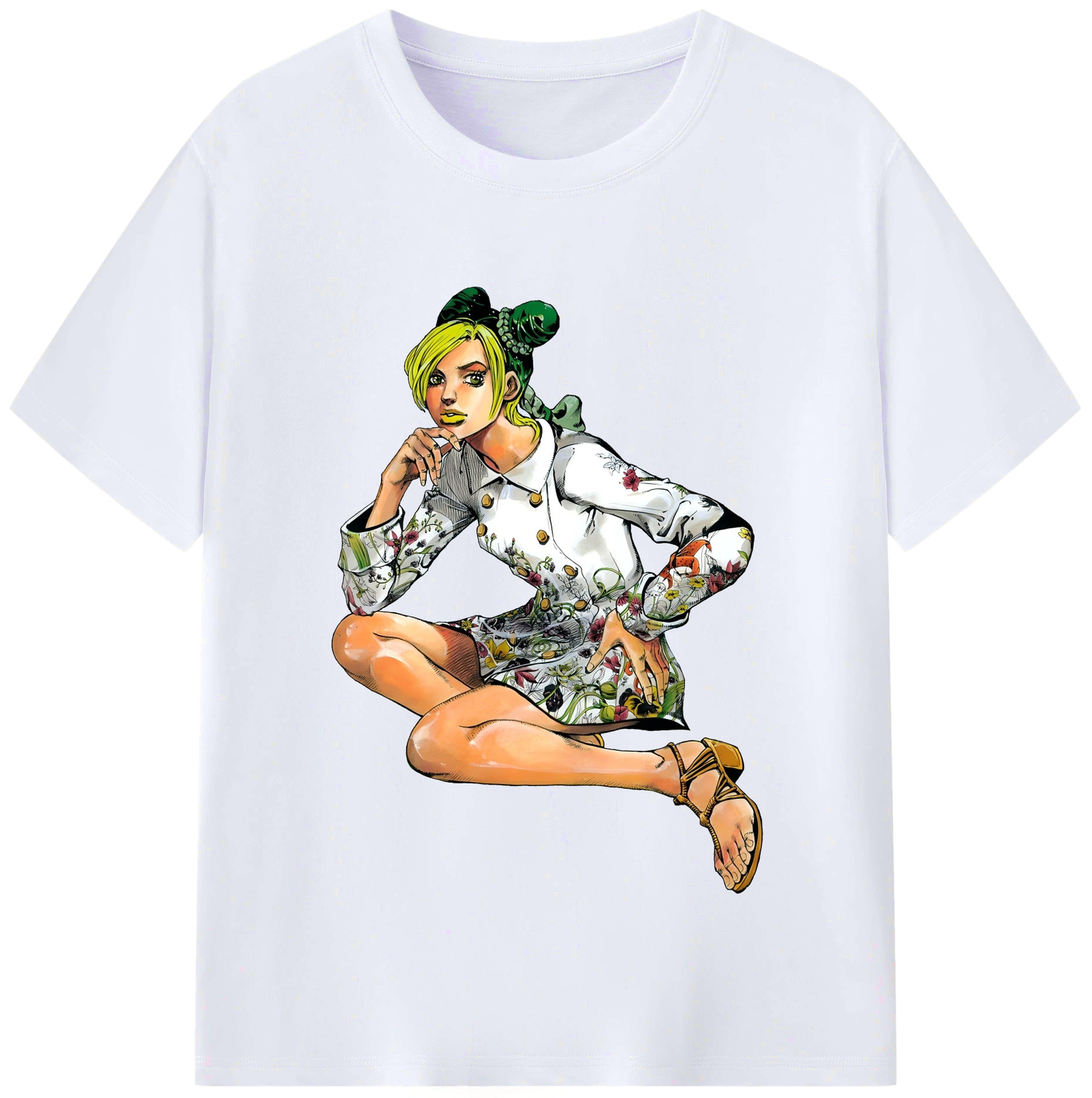 （画像用） "ジョジョの奇妙な冒険 くうじょう ジョリーン JoJo's Bizarre Adventure Jolyne Cujoh " レディースカジュアルプリントTシャツ（綿100％）