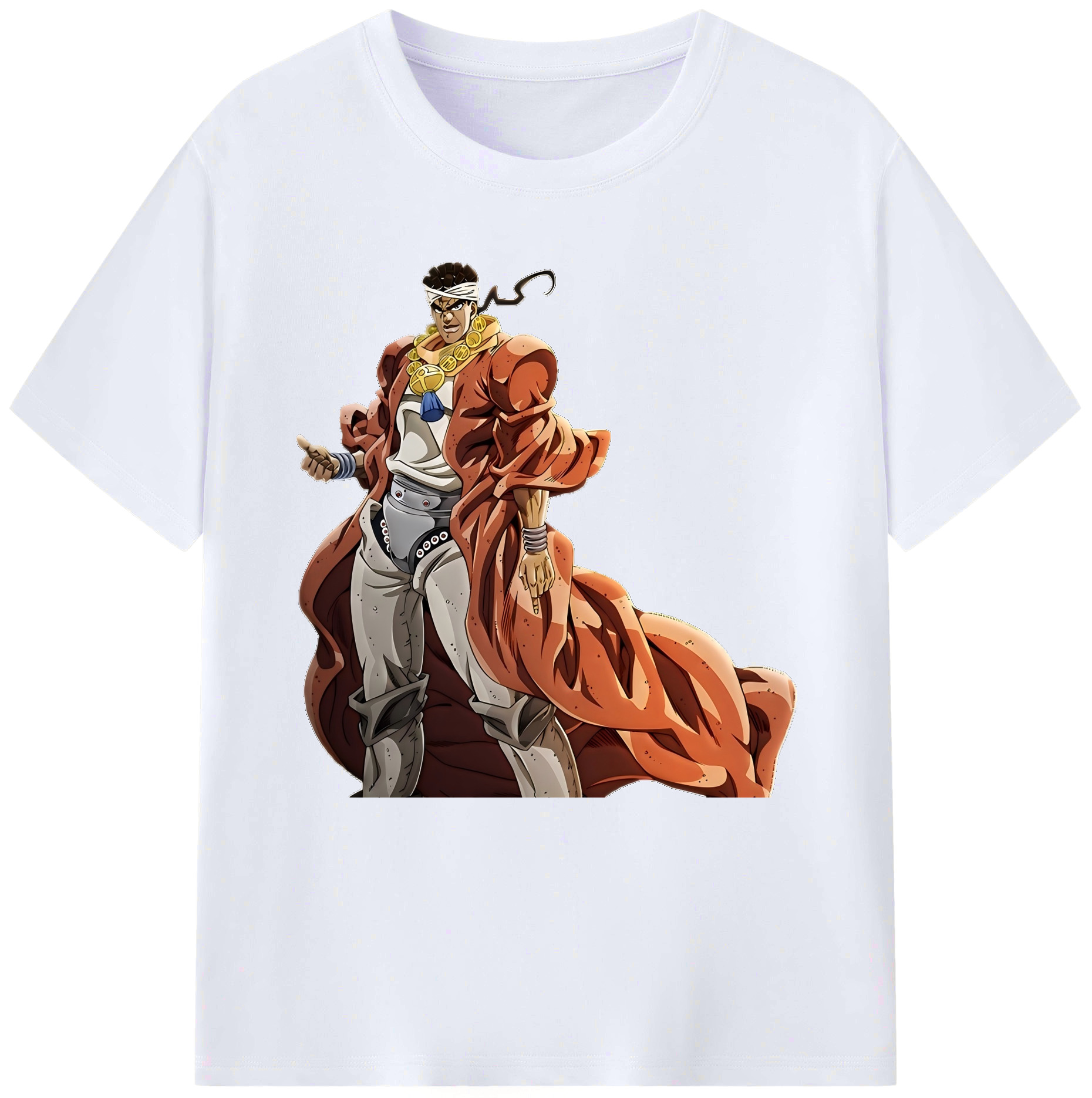 （画像用） ジョジョの奇妙な冒険 ムハンマド?アブドゥル JoJo's Bizarre Adventure Muhammad Avdol レディースカジュアルプリントTシャツ（綿100％）