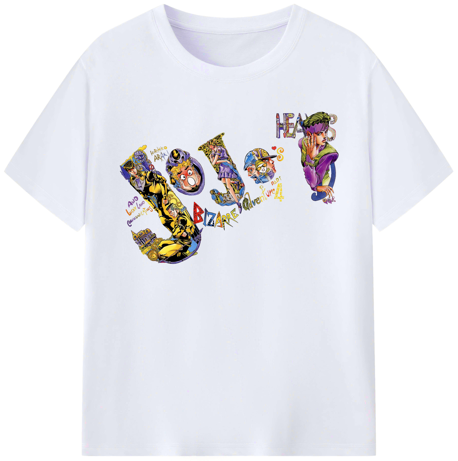 （画像用） ジョジョの奇妙な冒険 JoJo's Bizarre Adventure レディースカジュアルプリントTシャツ（綿100％）