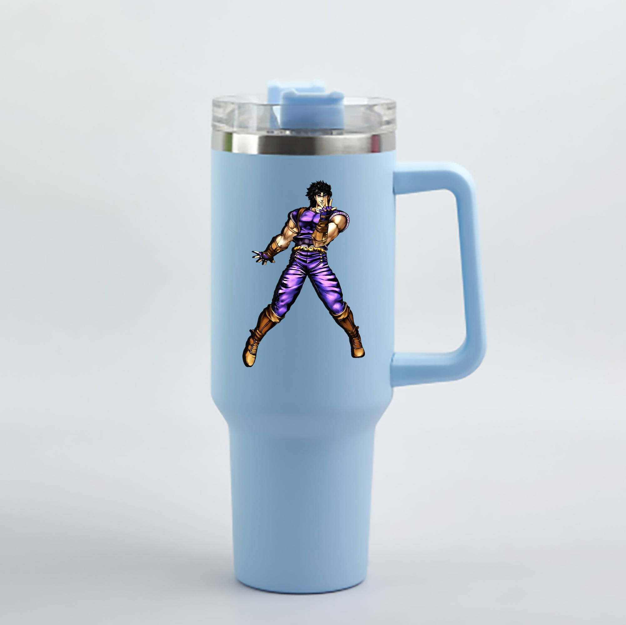 （画像用） ジョジョの奇妙な冒険 /ジョナサン?ジョースター JoJo's Bizarre Adventure Jonathan Joestar 1200mL車用タンブラー - クリスタルステッカー（プラスチックストロー付き）