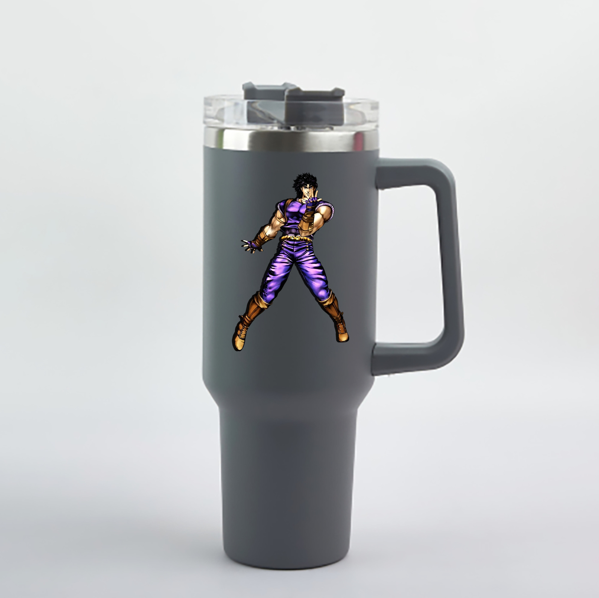 （画像用） ジョジョの奇妙な冒険 /ジョナサン?ジョースター JoJo's Bizarre Adventure Jonathan Joestar 1200mL車用タンブラー - クリスタルステッカー（プラスチックストロー付き）