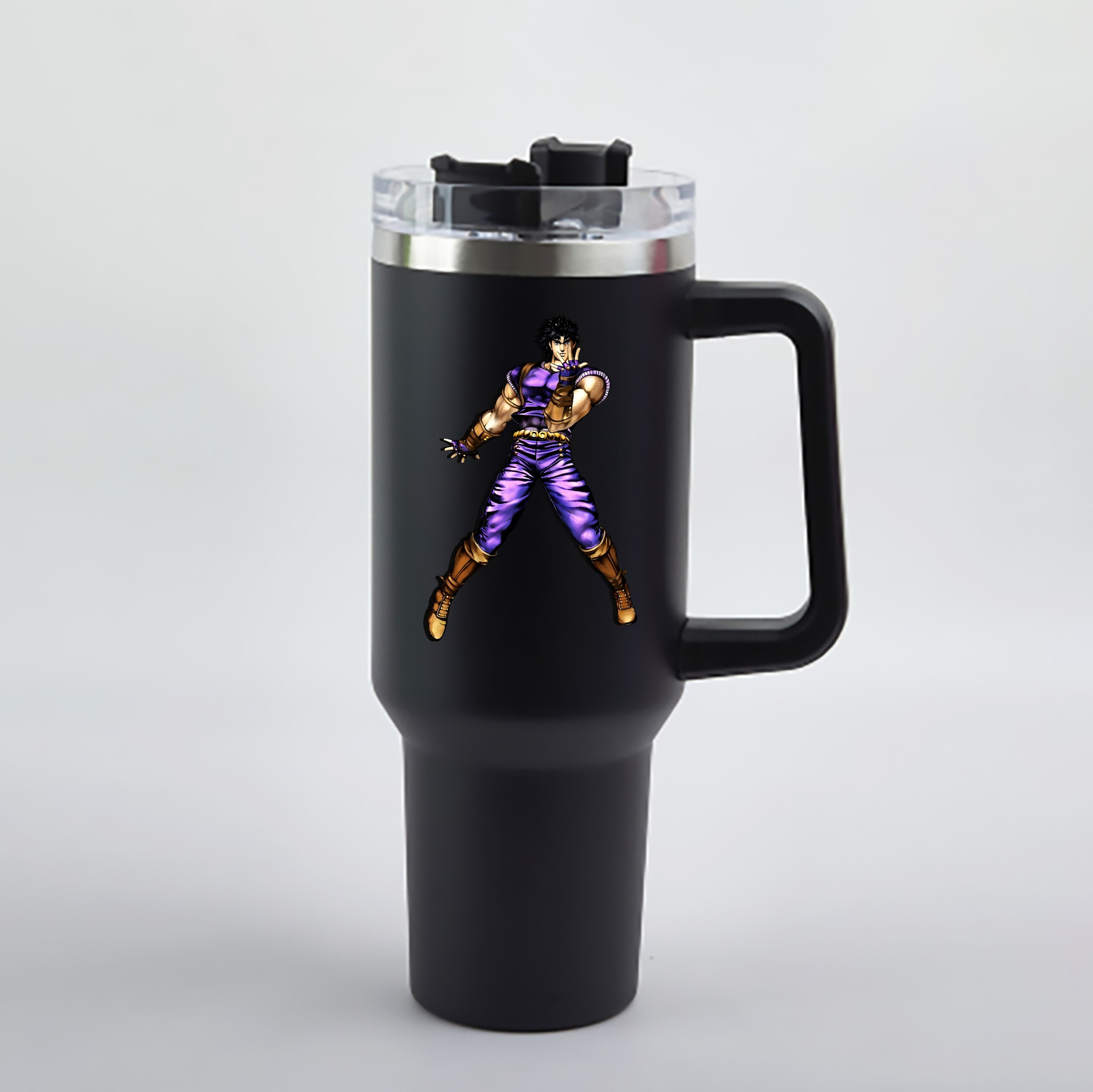 （画像用） ジョジョの奇妙な冒険 /ジョナサン?ジョースター JoJo's Bizarre Adventure Jonathan Joestar 1200mL車用タンブラー - クリスタルステッカー（プラスチックストロー付き）