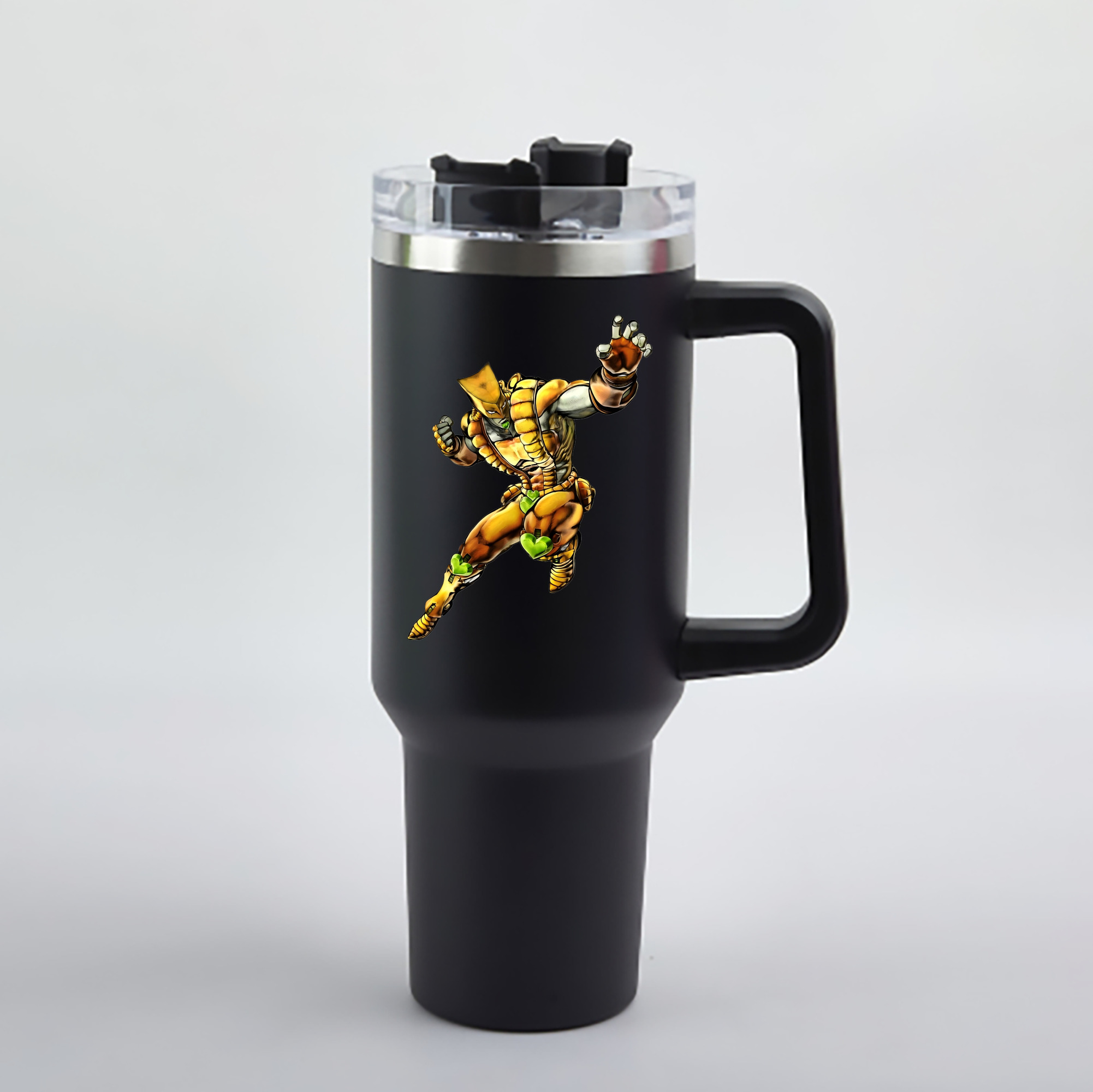 （画像用） ジョジョの奇妙な冒険 ディオ?ブランドー JoJo's Bizarre Adventure Dio Brando 1200mL車用タンブラー - クリスタルステッカー（プラスチックストロー付き）