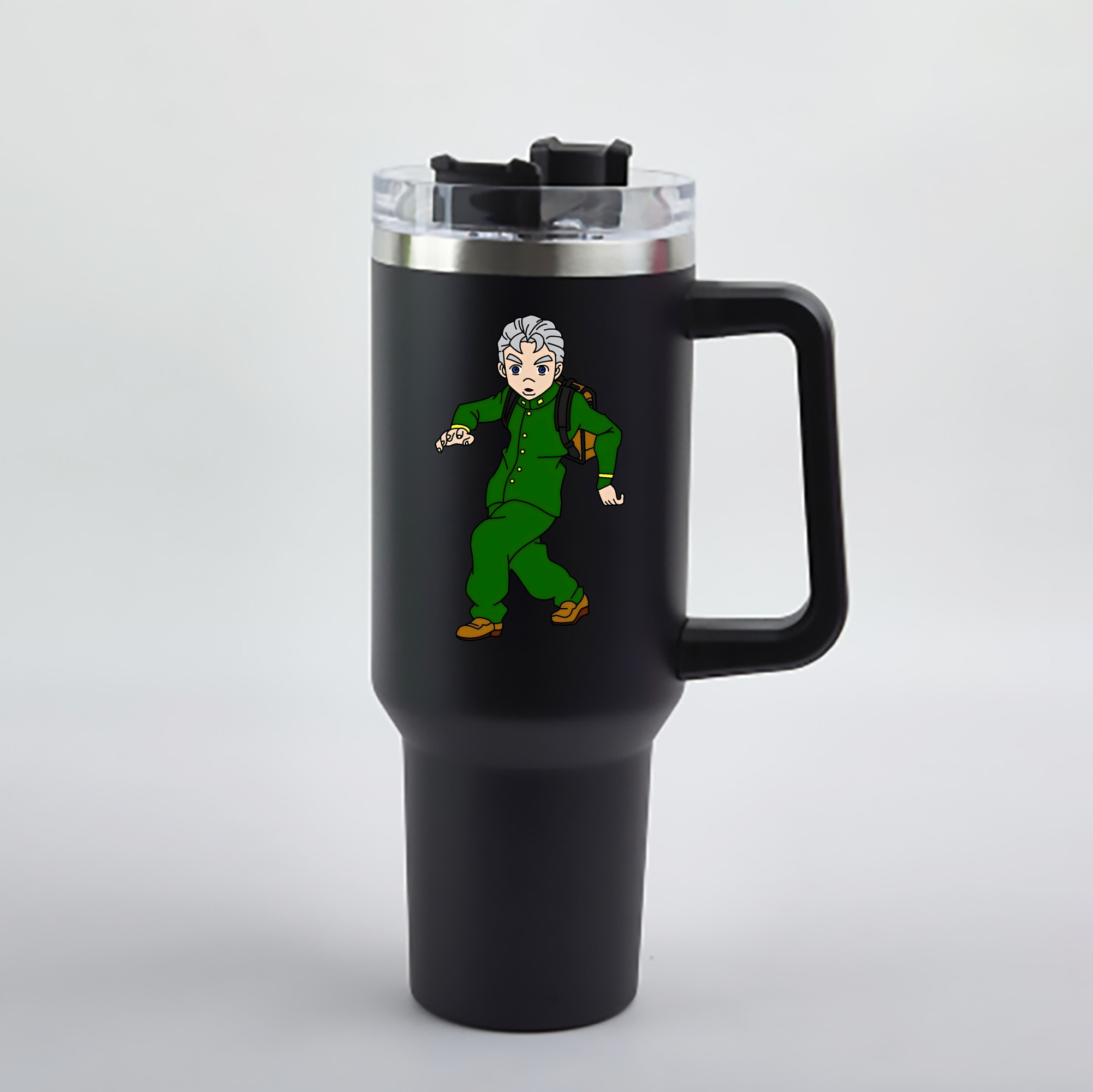 （画像用） ジョジョの奇妙な冒険 広瀨康一 JoJo's Bizarre Adventure Hirose Koichi 1200mL車用タンブラー - クリスタルステッカー（プラスチックストロー付き）