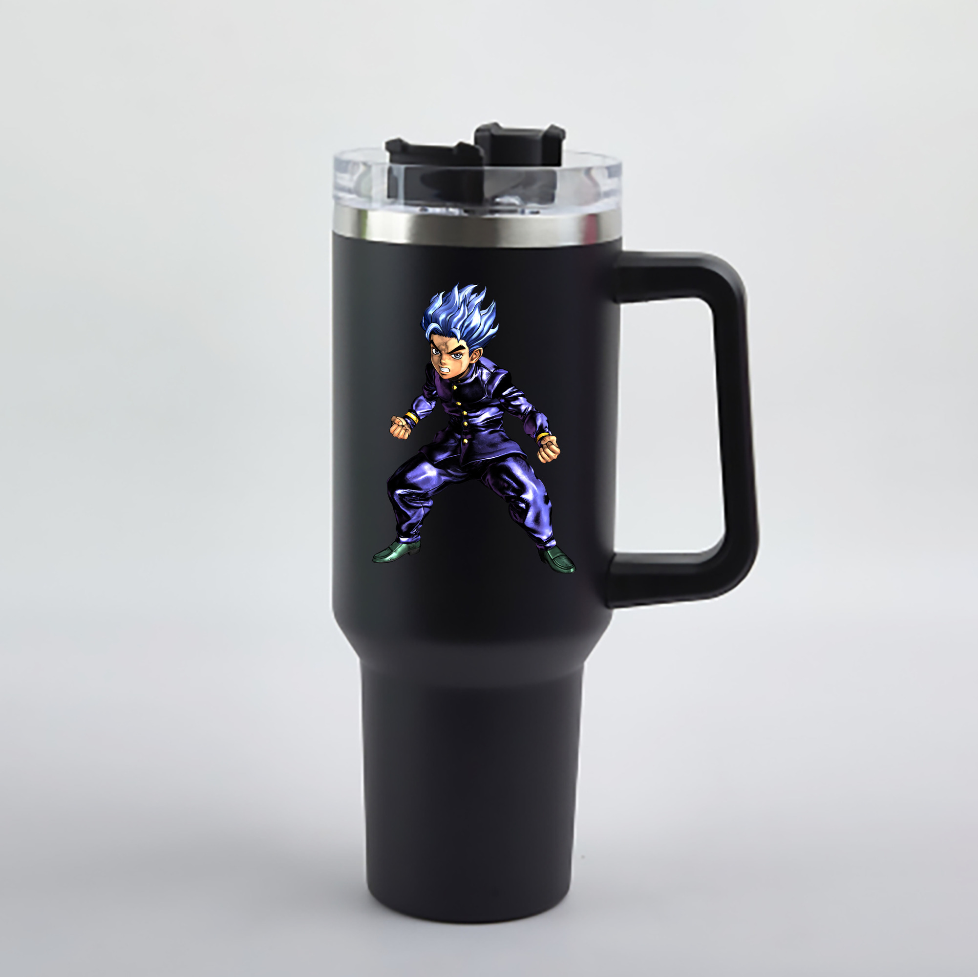 （画像用） ジョジョの奇妙な冒険 広瀨康一 JoJo's Bizarre Adventure Hirose Koichi 1200mL車用タンブラー - クリスタルステッカー（プラスチックストロー付き）