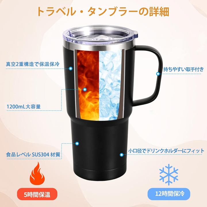 ジョジョの奇妙な冒険 ビネガー?ドッピオ JoJo's Bizarre Adventure Vinegar Doppio 1200mL車用タンブラー - クリスタルステッカー（プラスチックストロー付き）