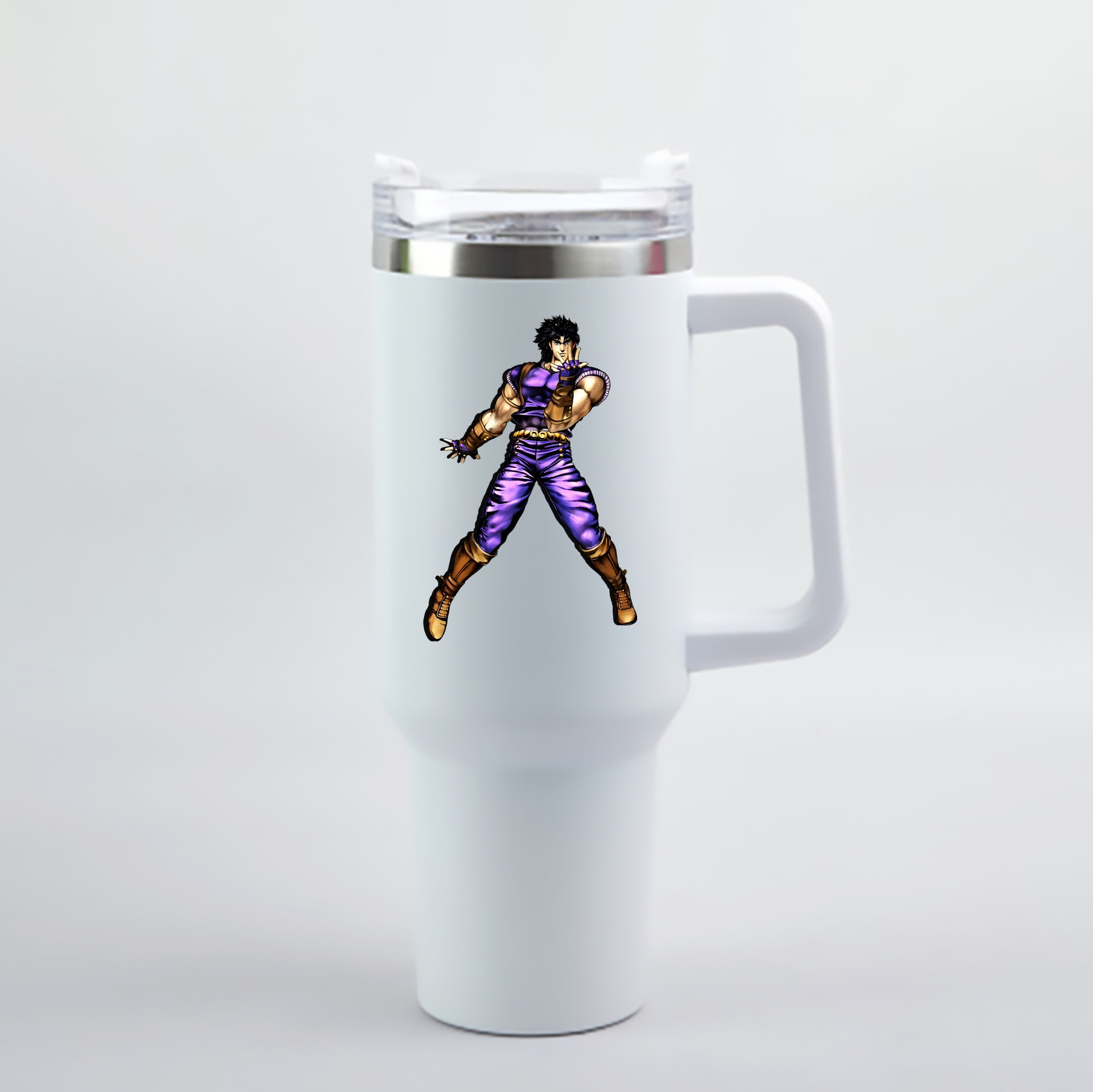 （画像用） ジョジョの奇妙な冒険 /ジョナサン?ジョースター JoJo's Bizarre Adventure Jonathan Joestar 1200mL車用タンブラー - クリスタルステッカー（プラスチックストロー付き）